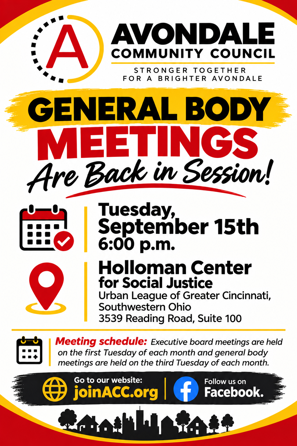 Avondale Community Council General Body Meeting