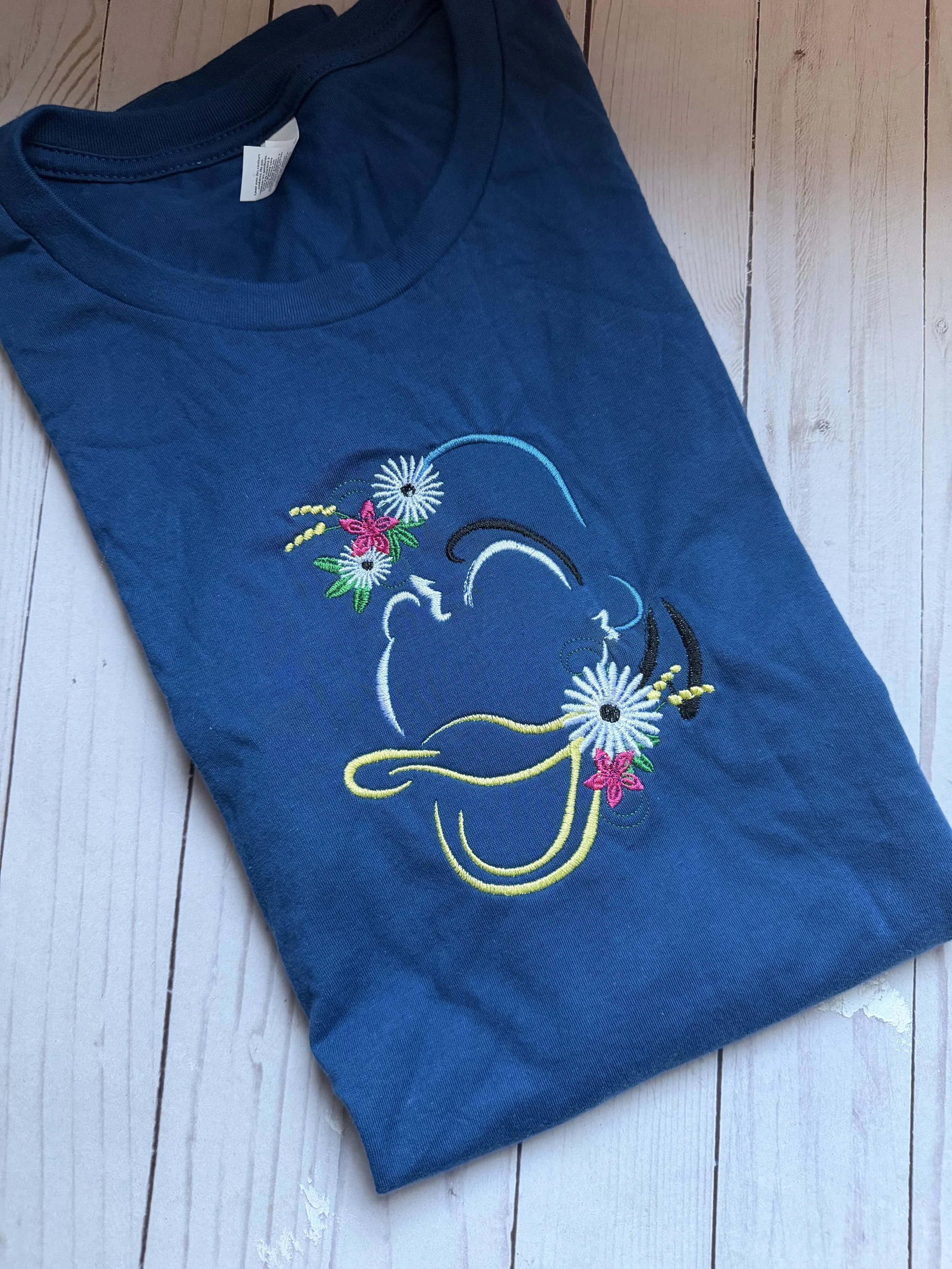 Ready to Ship Floral Donald Duck Tshirt SIZE L