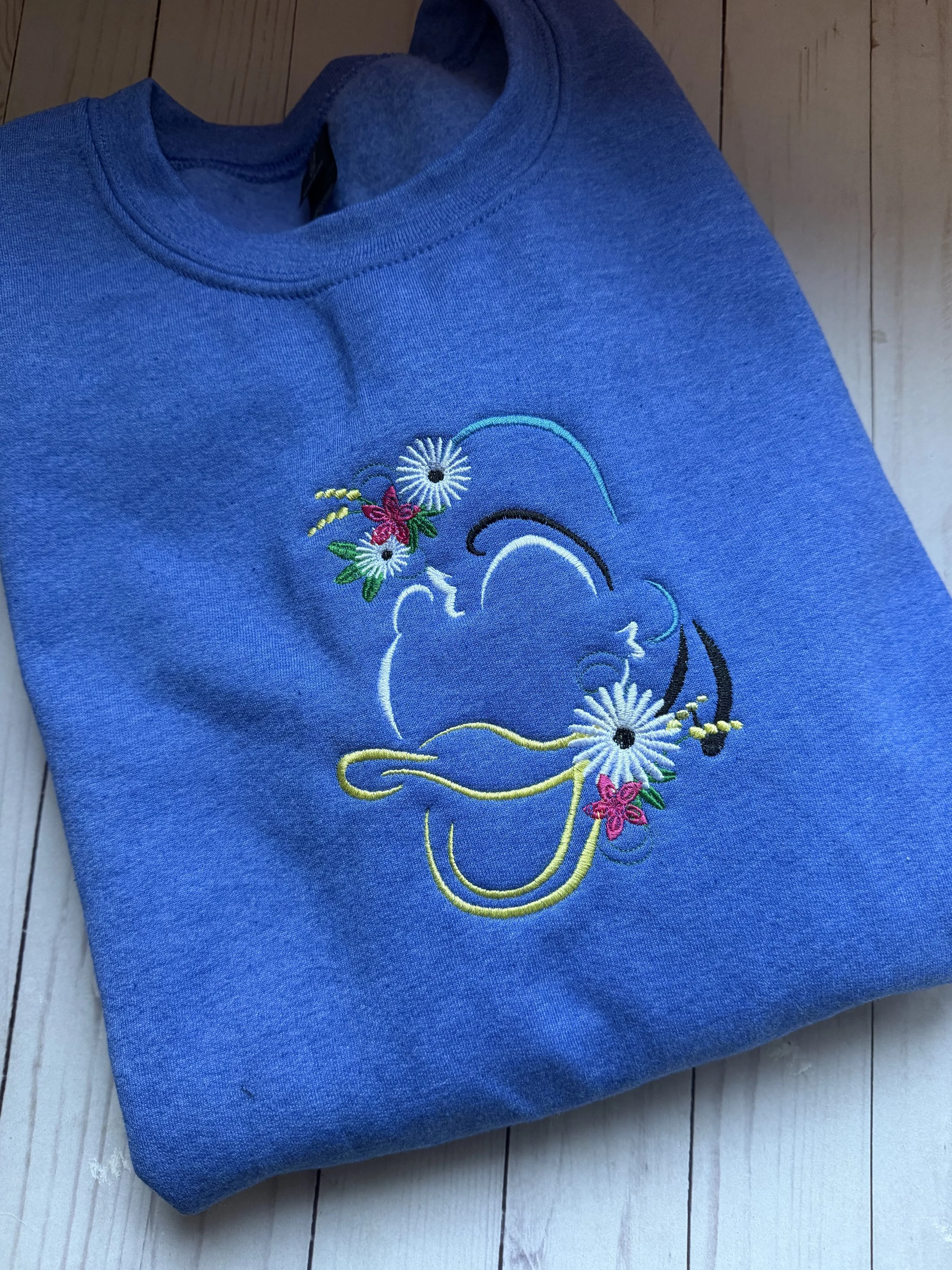 Ready to Ship Floral Donald Duck SIZE XL CREWNECK