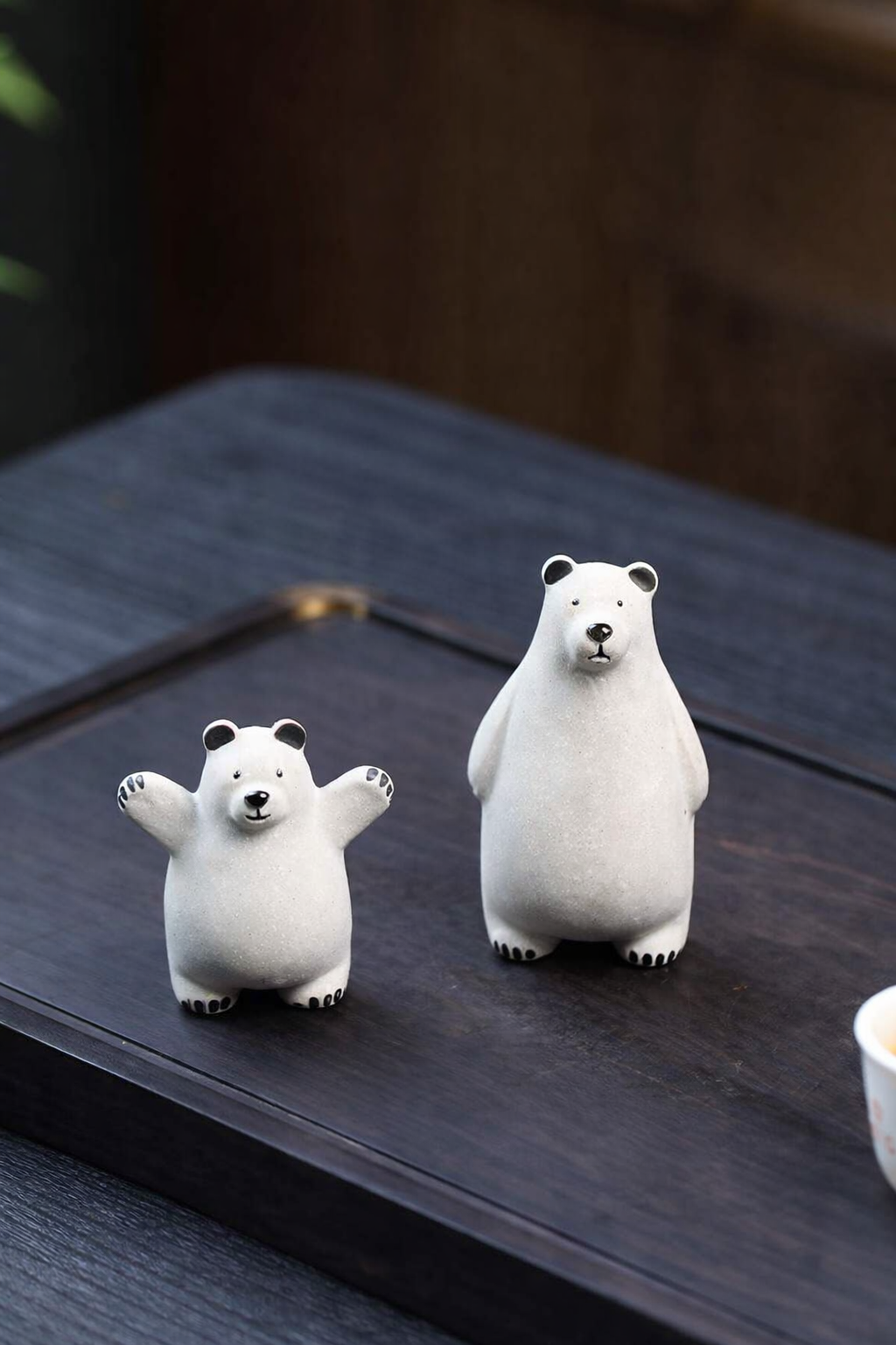 Purple Clay Polar Bear Tea Pet