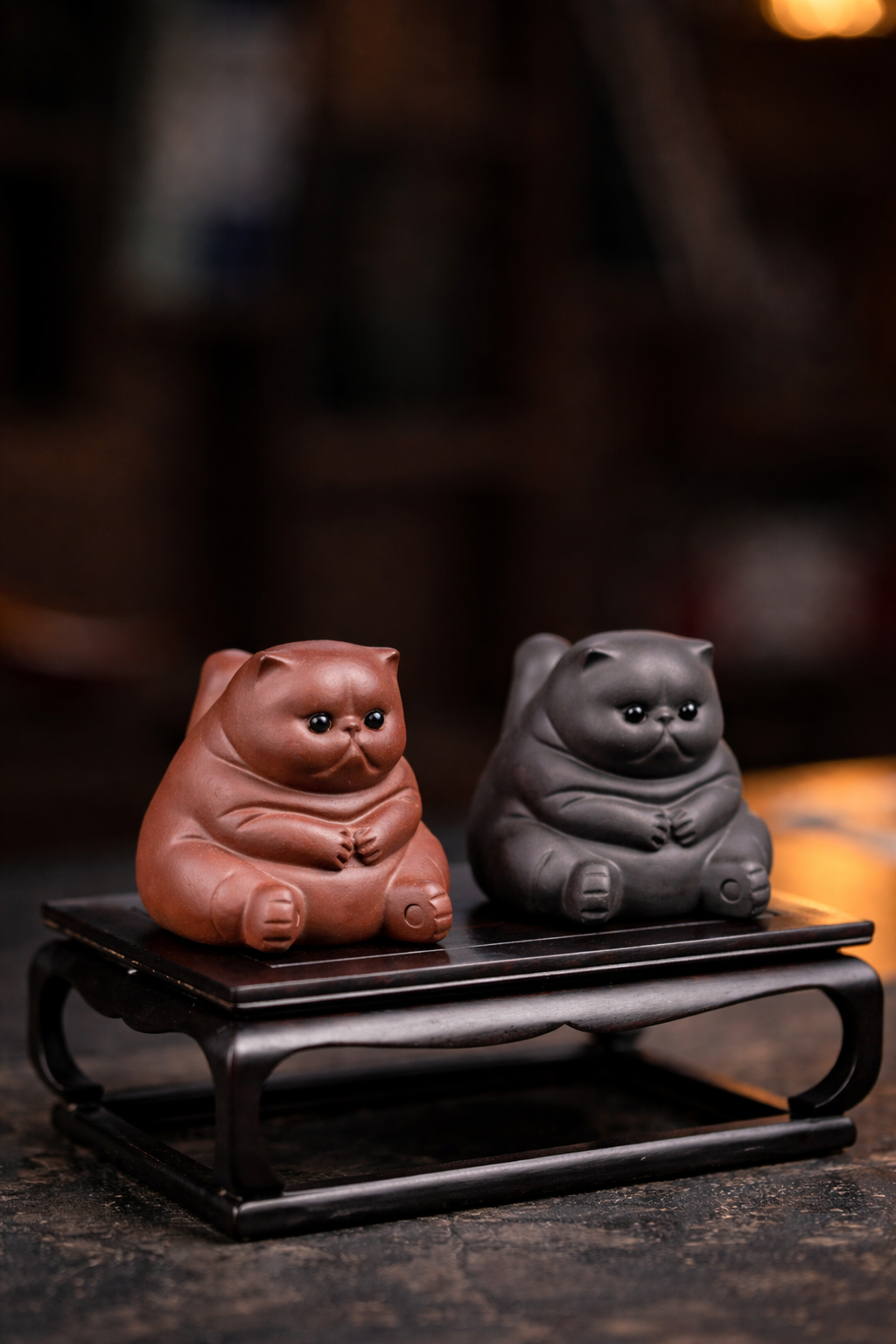 Yixing Purple Clay Grumpy Cat Tea Pet