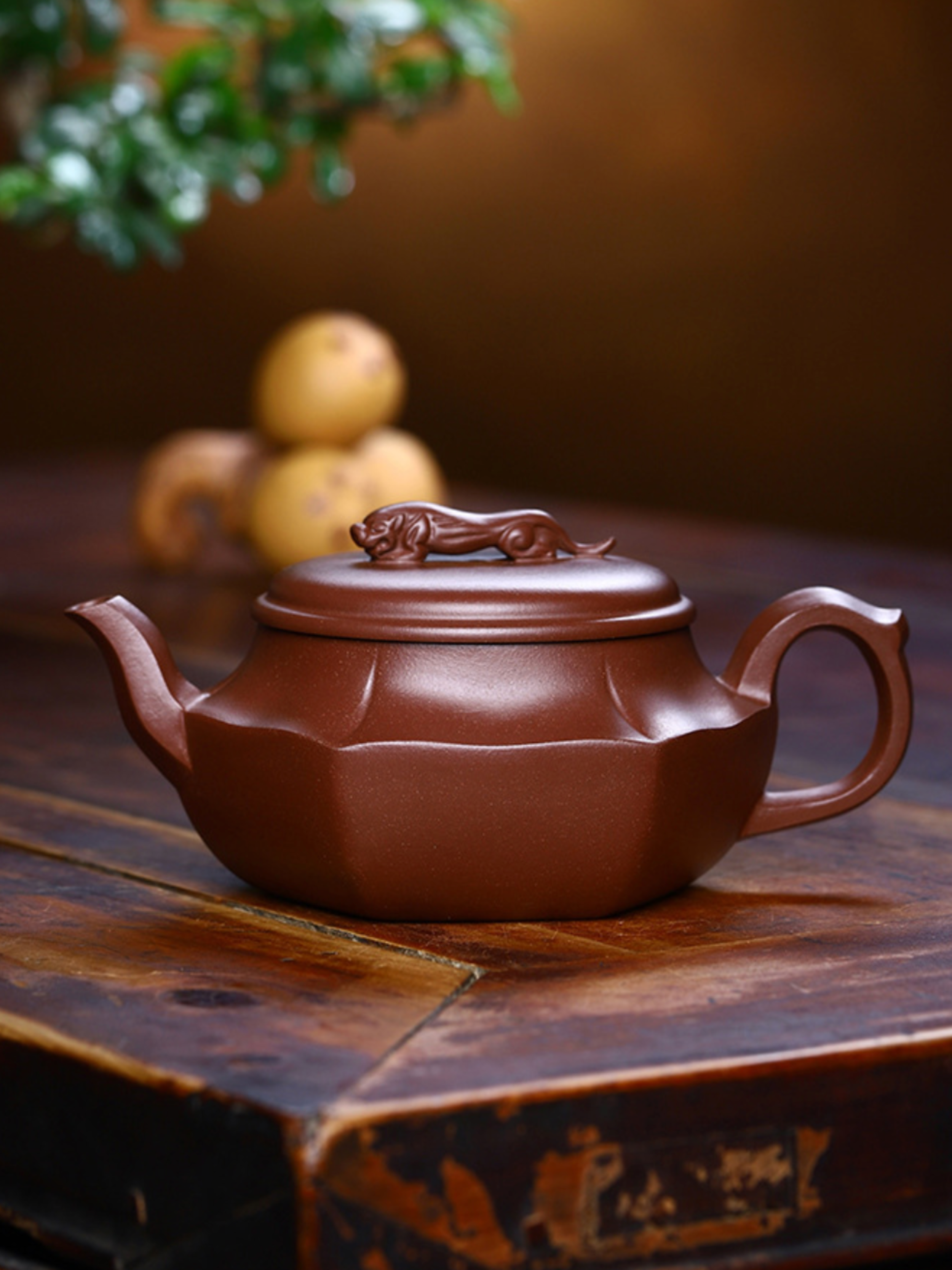 Handmade Yixing Zisha “Liufang Baoxi” (六方报喜) Teapot