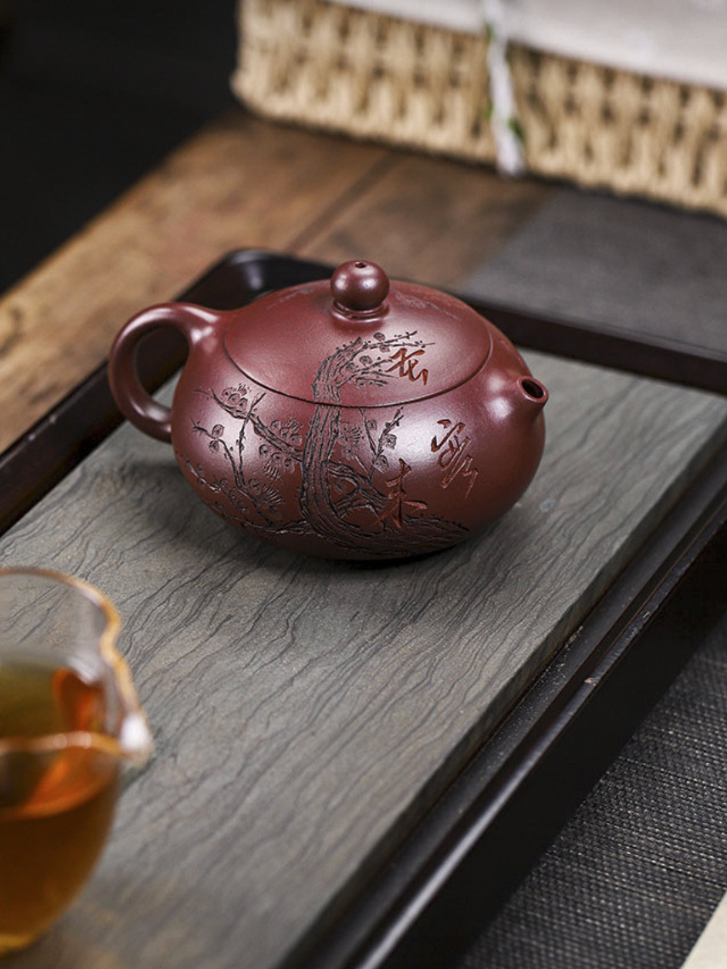 Handmade Yixing Clay “Anxiang” (Hidden Fragrance 暗香) Xishi Teapot