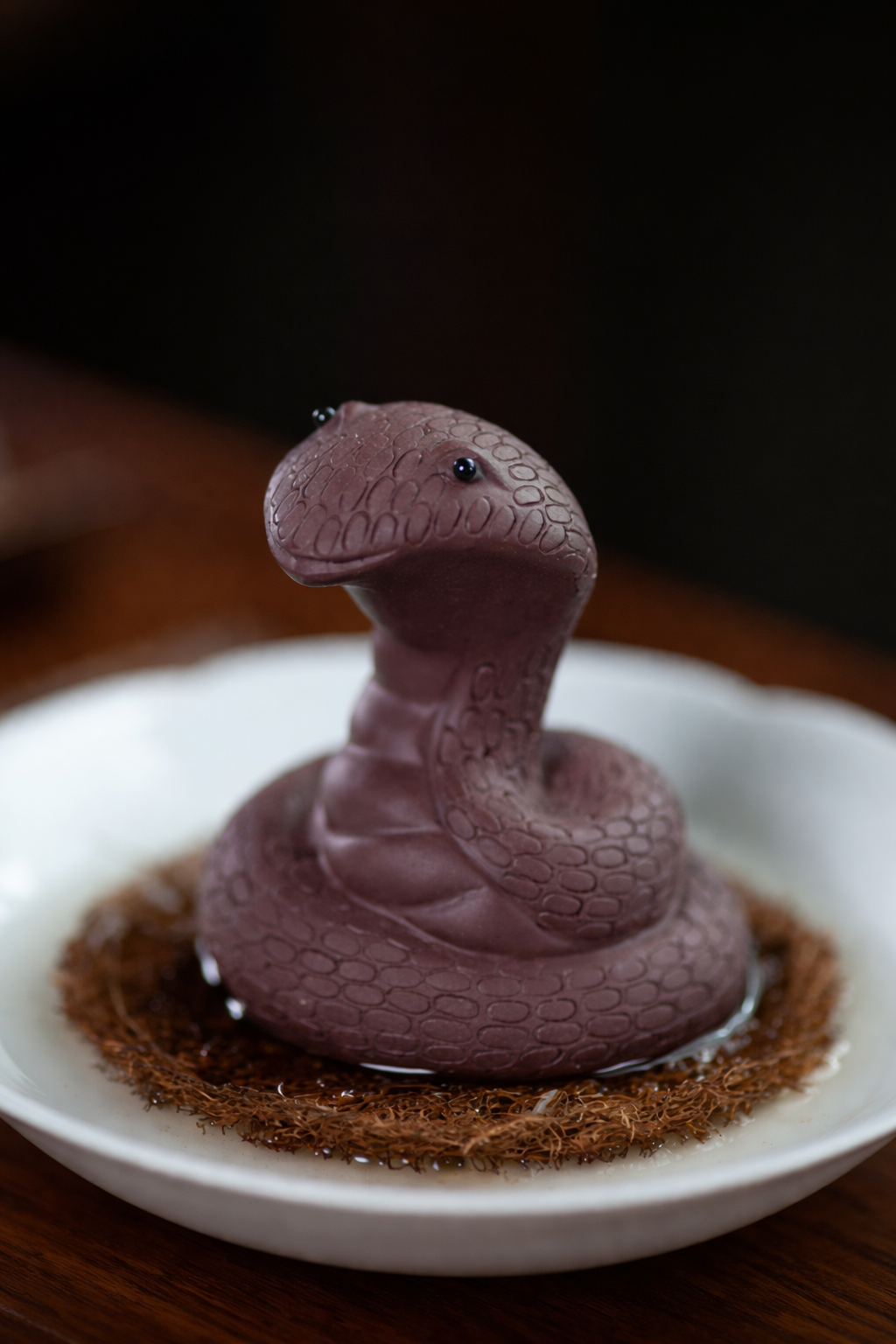 Yixing Purple Clay “Wealth-Wrapped” Snake Tea Pet