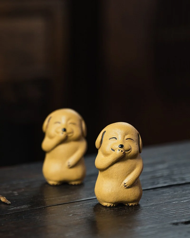 Yixing Purple Clay Grinning Dog Tea Pet