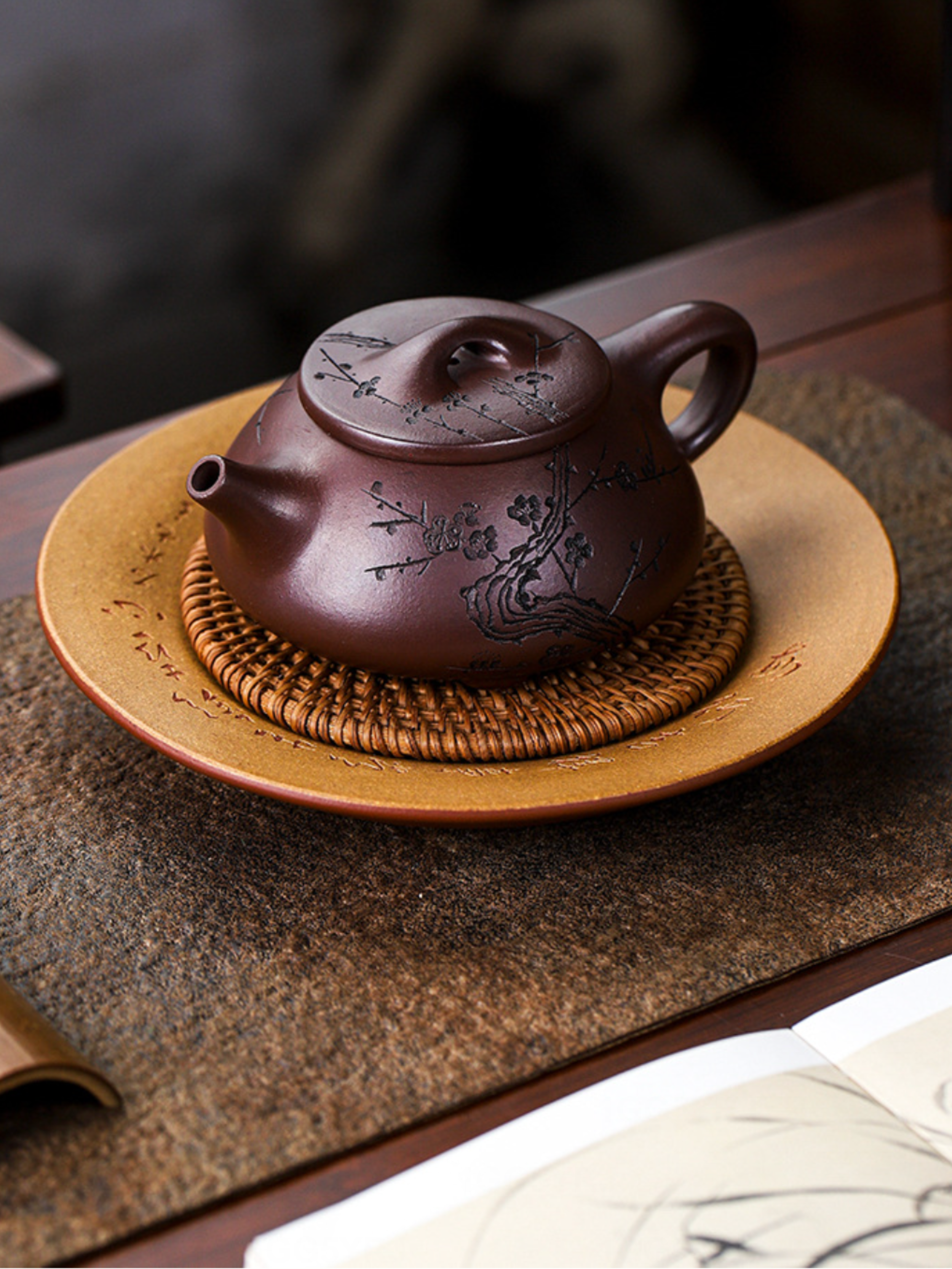 Handmade Yixing Zisha “Nafu” (纳福) Shipiao Teapot
