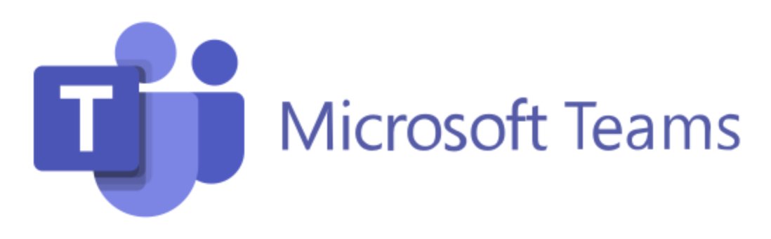 Microsoft Office 365 Teams, lilla logo tekst og lilla symbol på hvit bakgrunn.