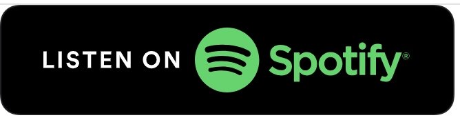 Lytt‑knapp med teksten «Listen on Spotify» i svart og grønt, brukt for å lenke til en podkast på Spotify.
