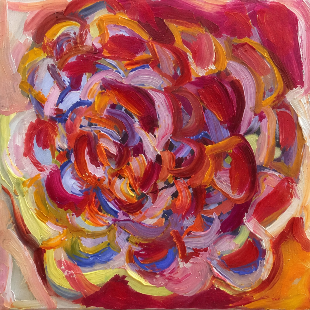 “The Rose” 5" x 5” - wax, oil on panel