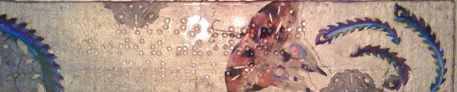 Clear resin and collage on board (Braille relief) - Installation for School for the Blind