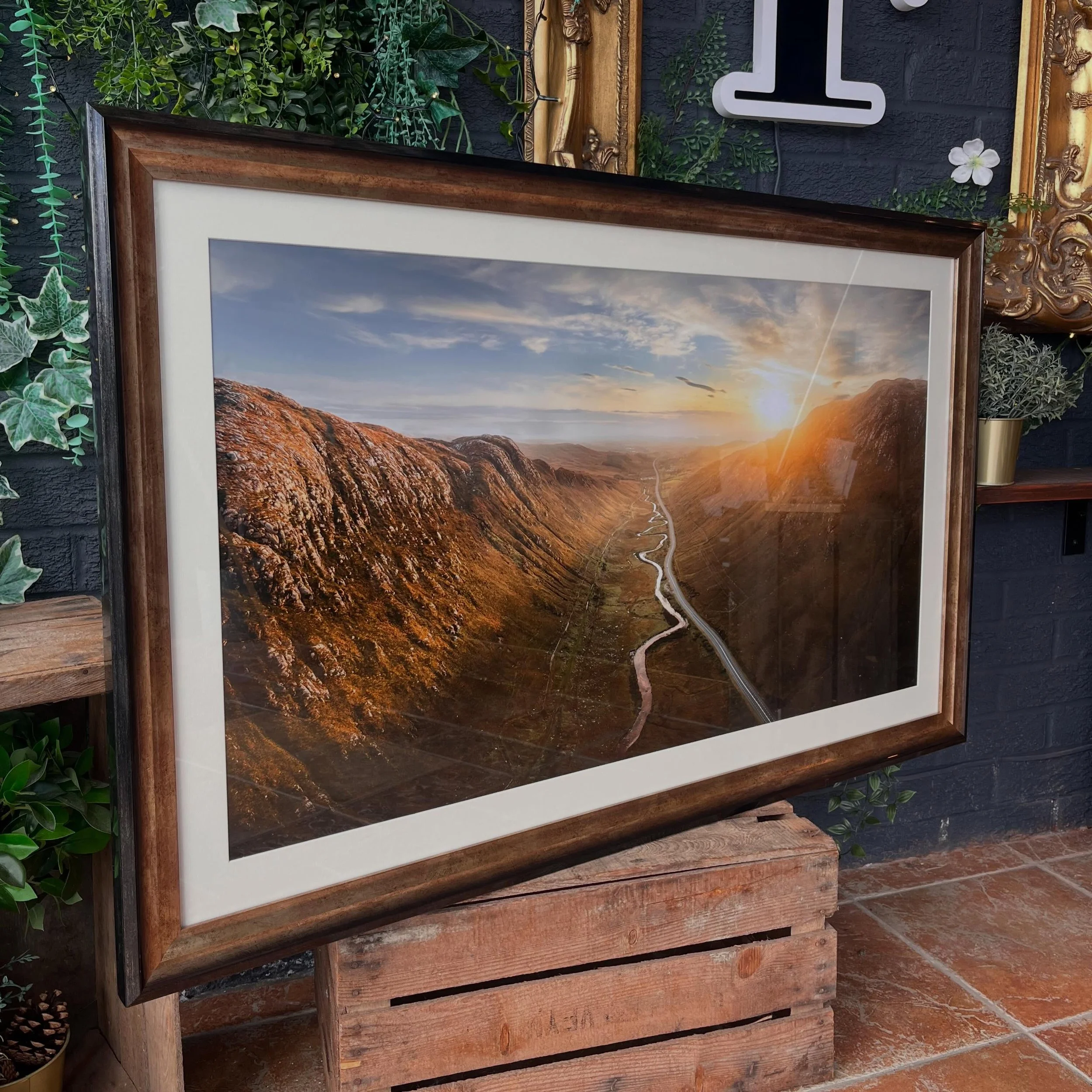 What a beautiful part of the country☘️🌄

Here&rsquo;s a gorgeous landscape of Barnesmore Gap by @briancampbellphoto. Framed in a warm stepped moulding to compliment the colours! We&rsquo;ve done this road many a time but never from this viewpoint 😍