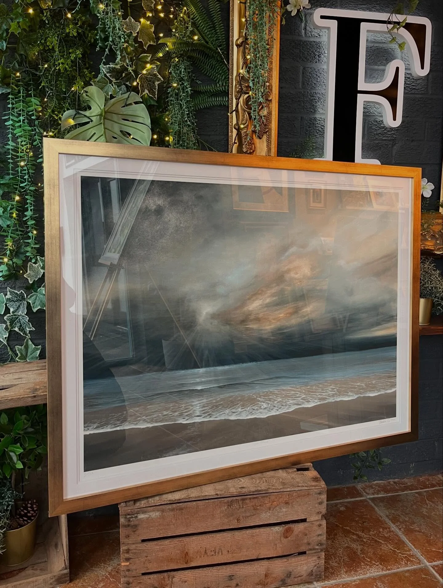 Pictures don&rsquo;t really do the size of this one justice✨

Here&rsquo;s a @pquinnartwork print we framed last week titled &ldquo;Our Place&rdquo;. 🌅 Keeping it simple but elegant with a double white mount and framed in a contemporary gold💛