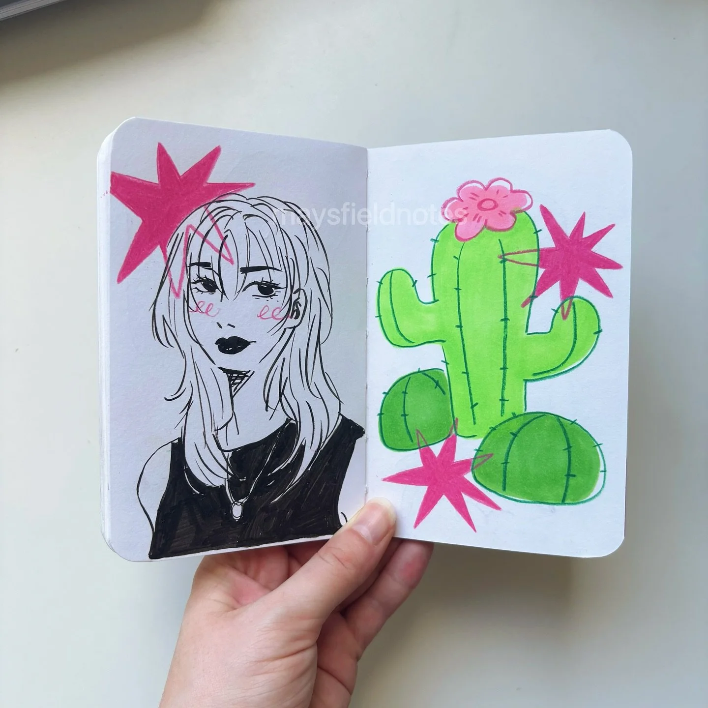 recent (-ish) sketchbook pages 🌷 
used brush pen, ohuhu markers, polychromos, pencil &amp; glaze gel pen