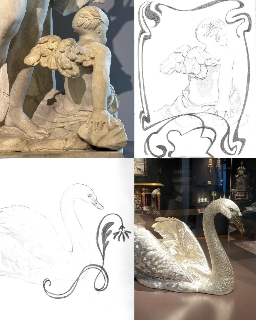 camera roll vs. messy pencil sketches from London ✏️