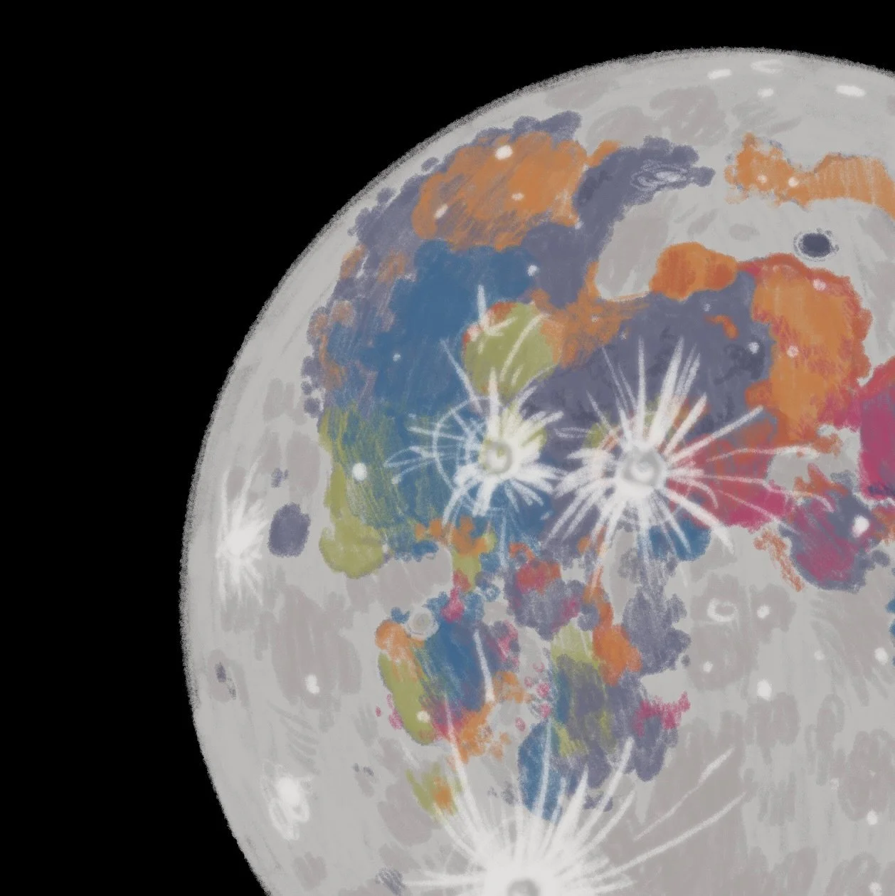 she has colour! . ✦ ݁ ˖

I&rsquo;m a bit late to the party, but I could not pass up on the opportunity to draw the moon from the latest nasa photos 💫  so pretty!