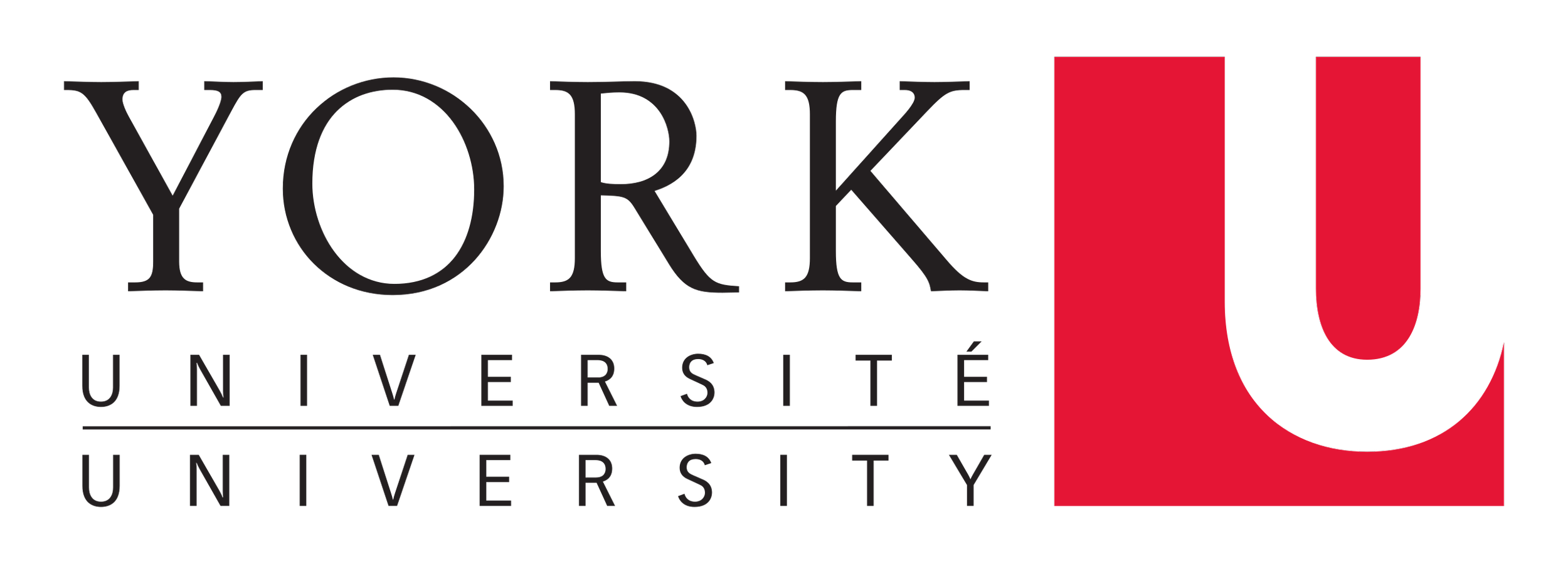 YORK UNIVERSITY logo in black and red text with a stylized letter U in a red square