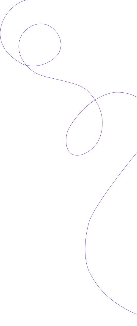 A black background with thin, curved purple lines forming loops and circles.