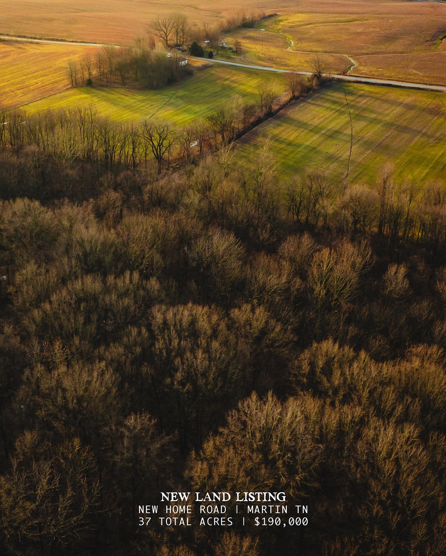 New Agricultural Land Listing // 37 Total Acres | Martin, TN | $190,000 
-
DISCOVER THE POTENTIAL OF THIS 37-ACRE PROPERTY IN MARTIN, TENNESSEE, OFFERING A PERFECT BLEND OF AGRICULTURAL OPPORTUNITY AND RURAL LIVING. WITH 19 ACRES OF PRODUCTIVE TILLAB