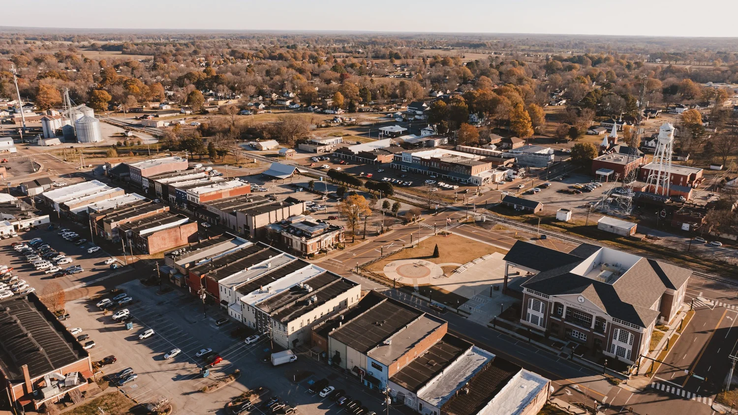 Downtown Martin, Tennessee from above