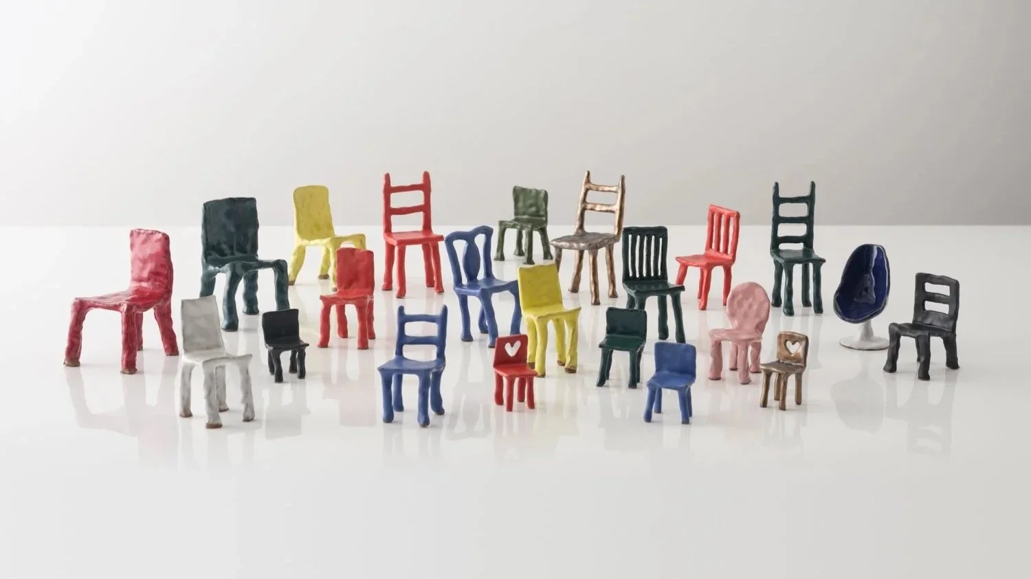 Tiny Chairs . ceramic & glaze