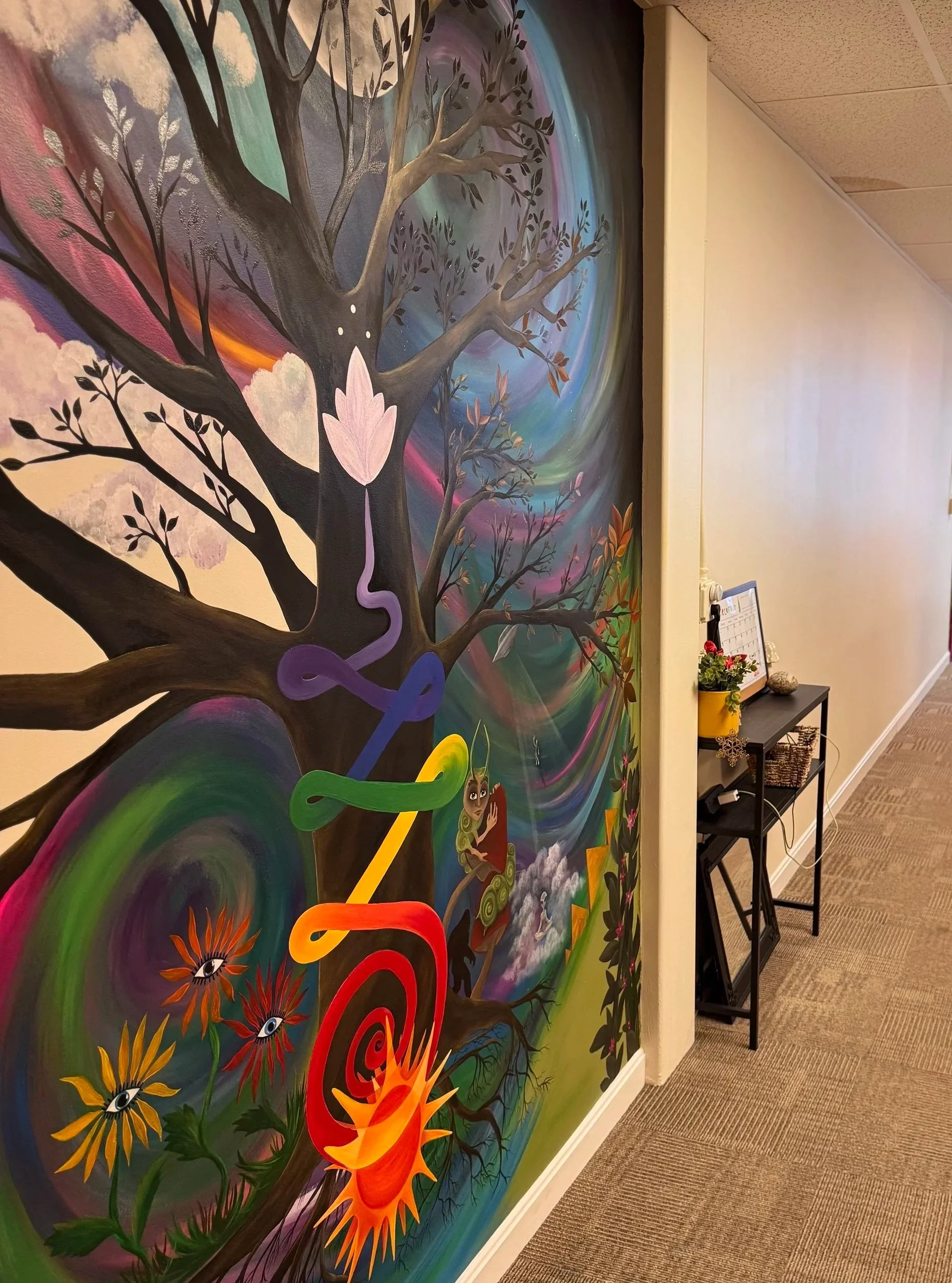 Mural wall inside The Acorn Center