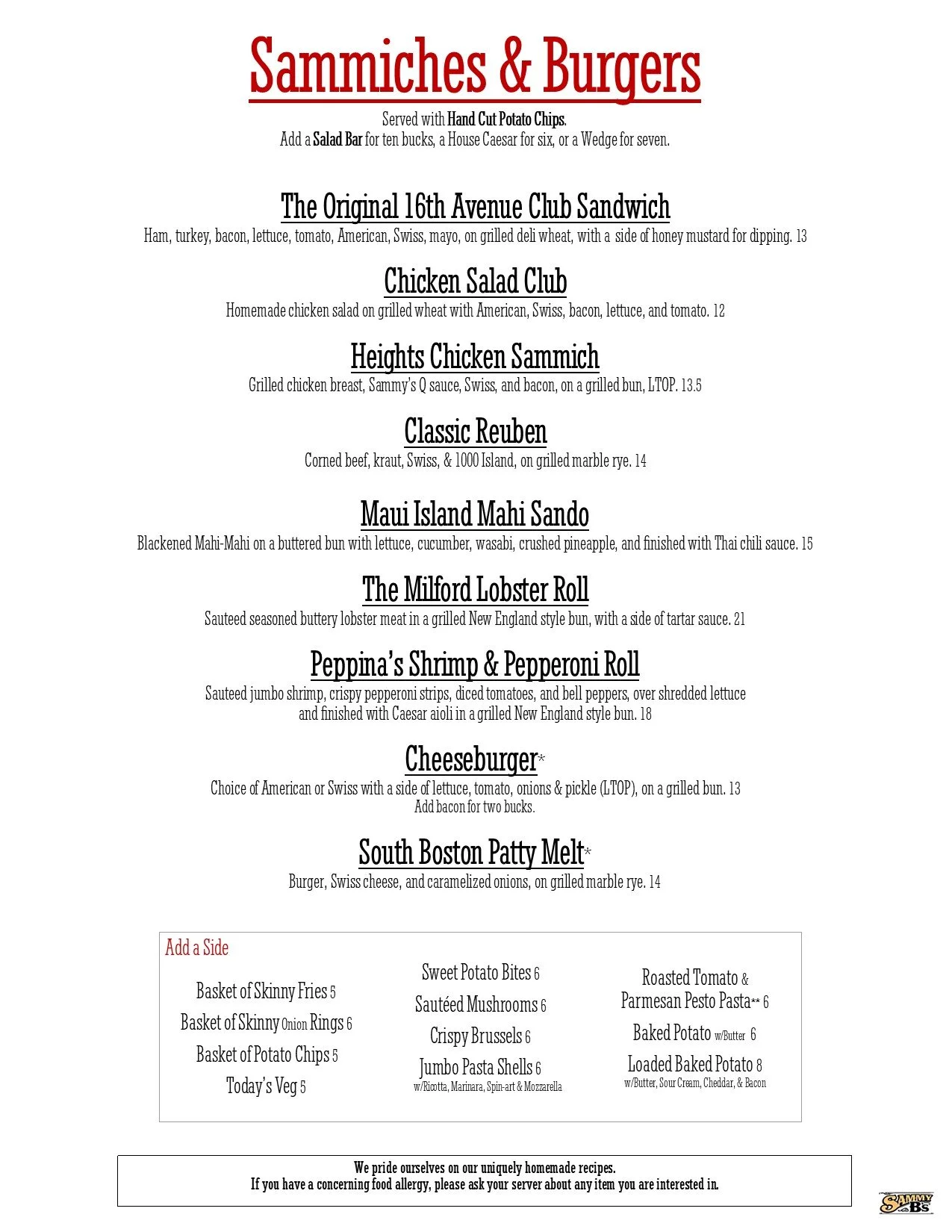 Lebanon Tennessee Restaurant — The Sammy B's