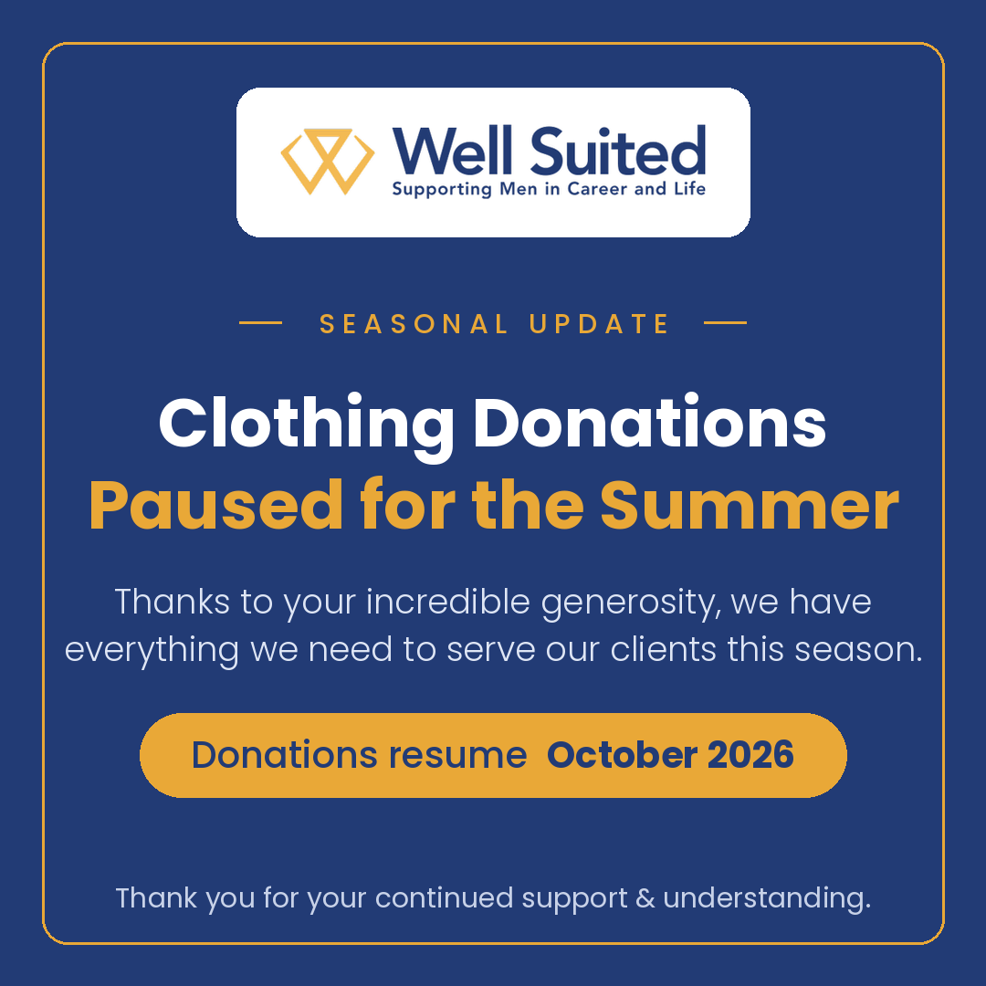 Clothing Donations Temporarily Suspended