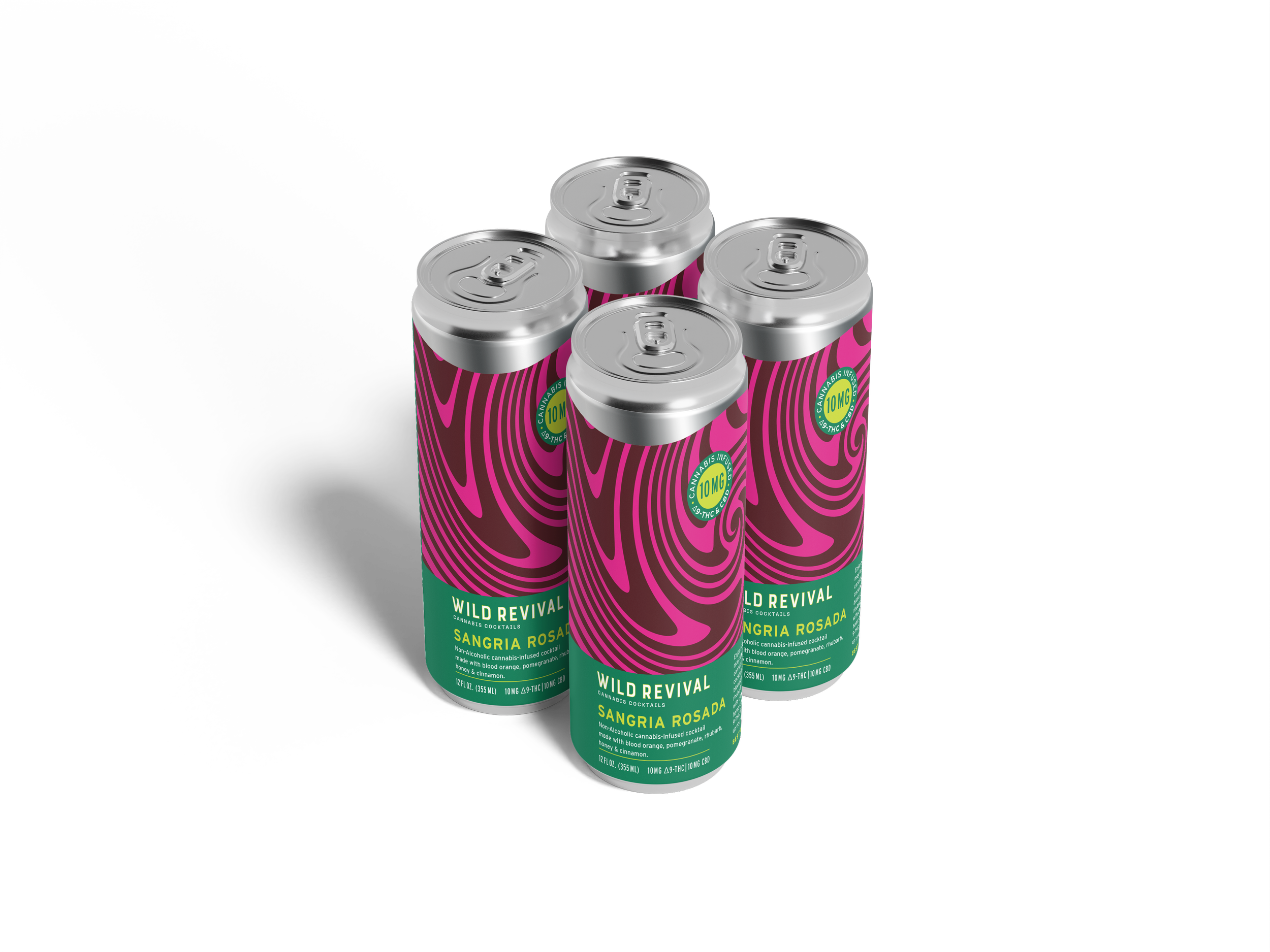 Wild Revival Cannabis Cocktails - Sangria Rosada 4 Pack -- 10mg THC/CBD per can