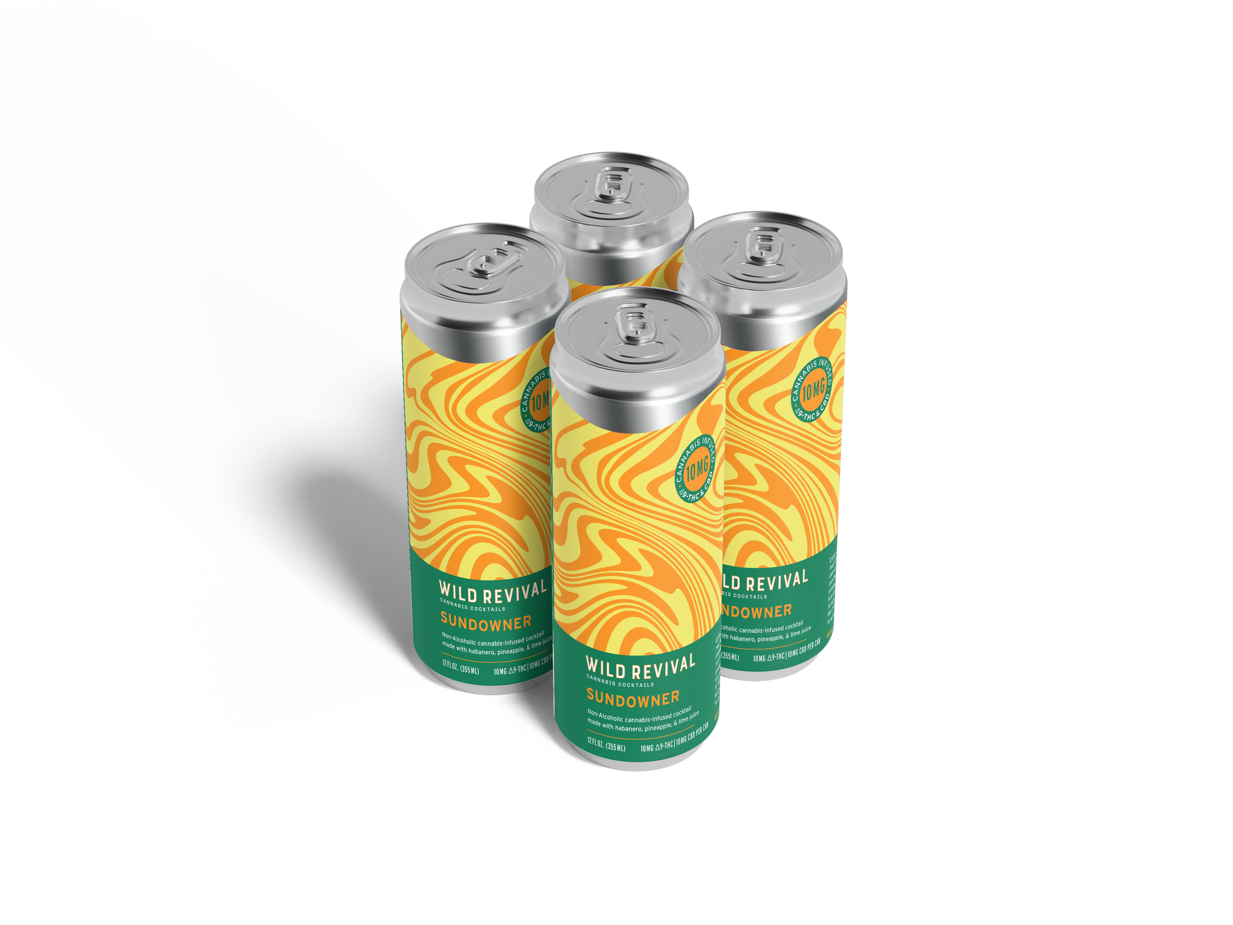 Wild Revival Cannabis Cocktails - Sundowner 4 Pack -- 10mg THC/CBD per can
