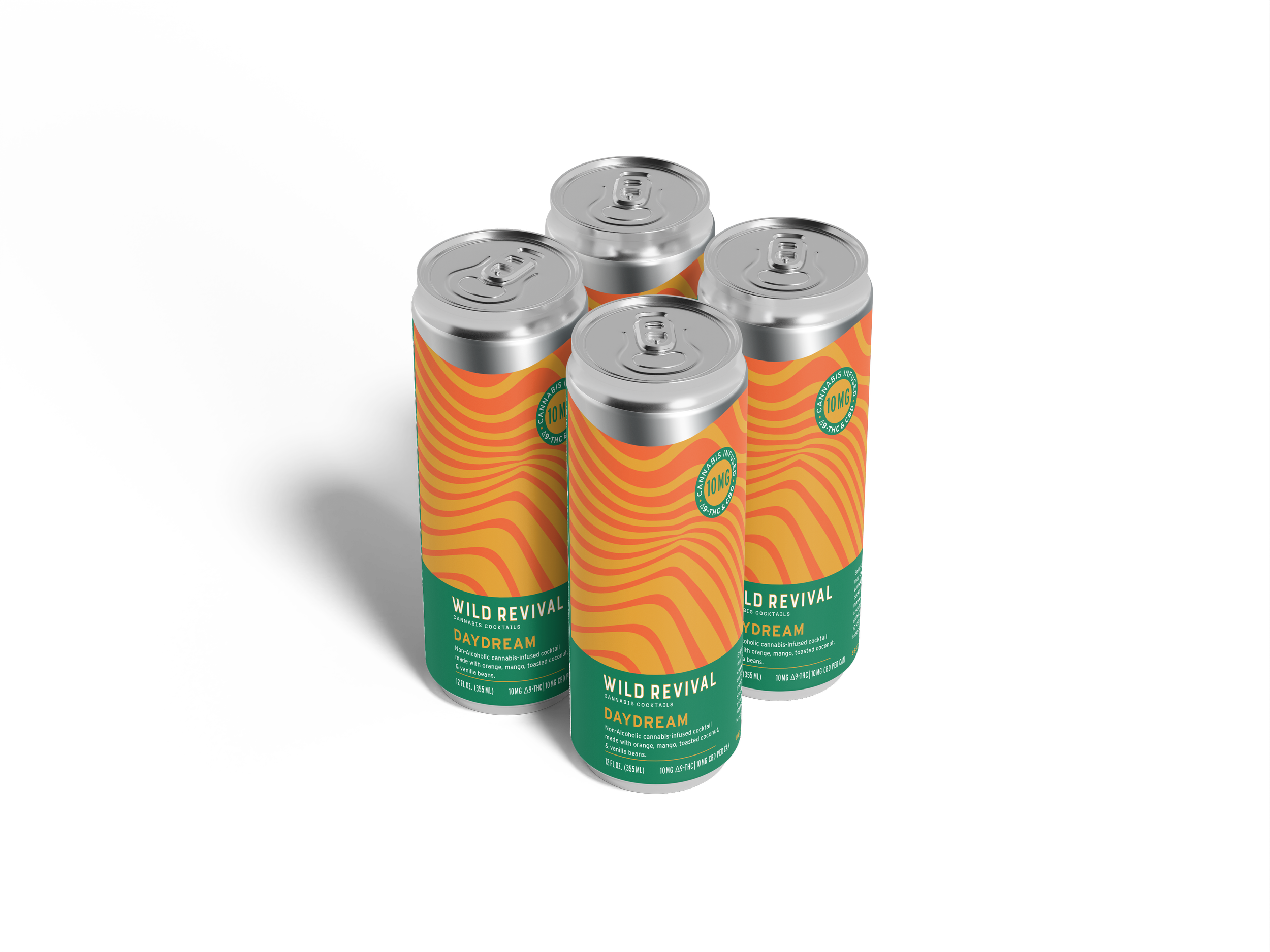 Wild Revival Cannabis Cocktails - Daydream 4 Pack -- 10mg THC/CBD per can