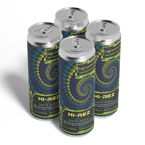Hi-Rez - ***High Potency*** Wave Break 4-Pack -- 50mg THC per can