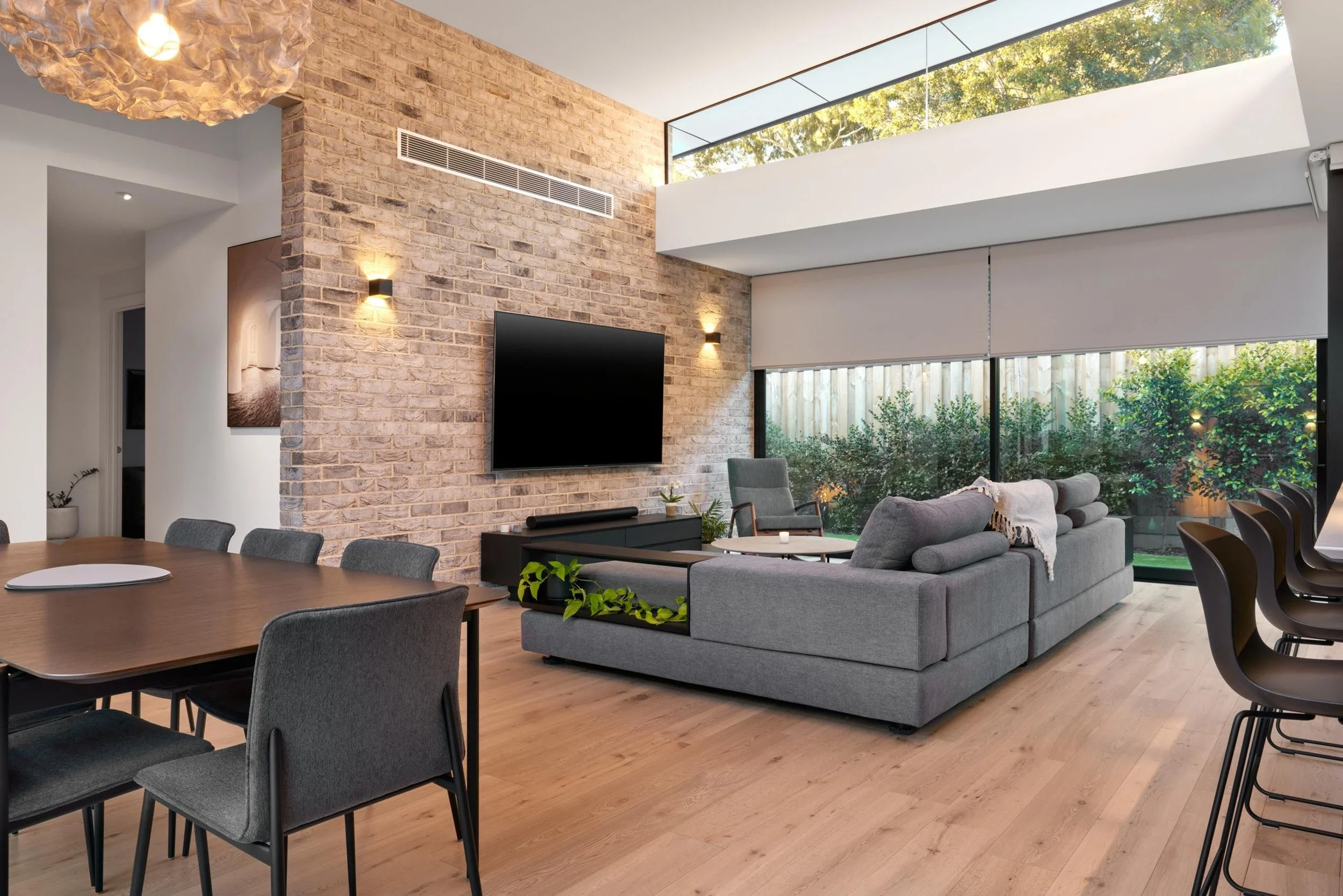 Bright living room design and lighting
