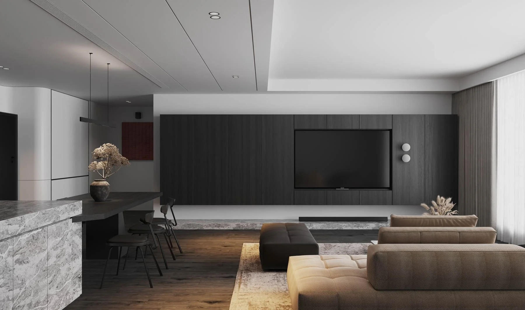 Living room design and lighting