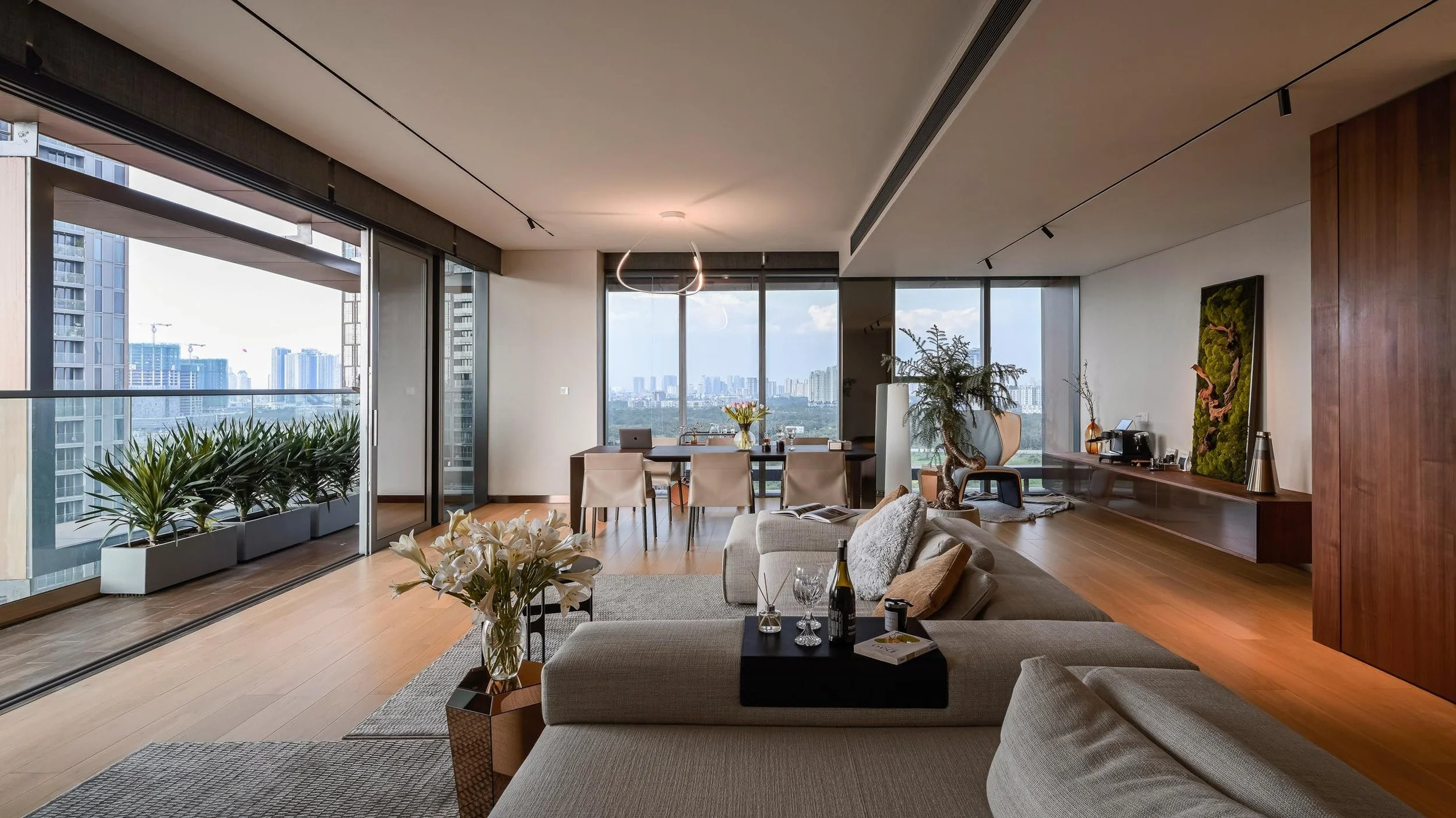 Architectural living room lighting