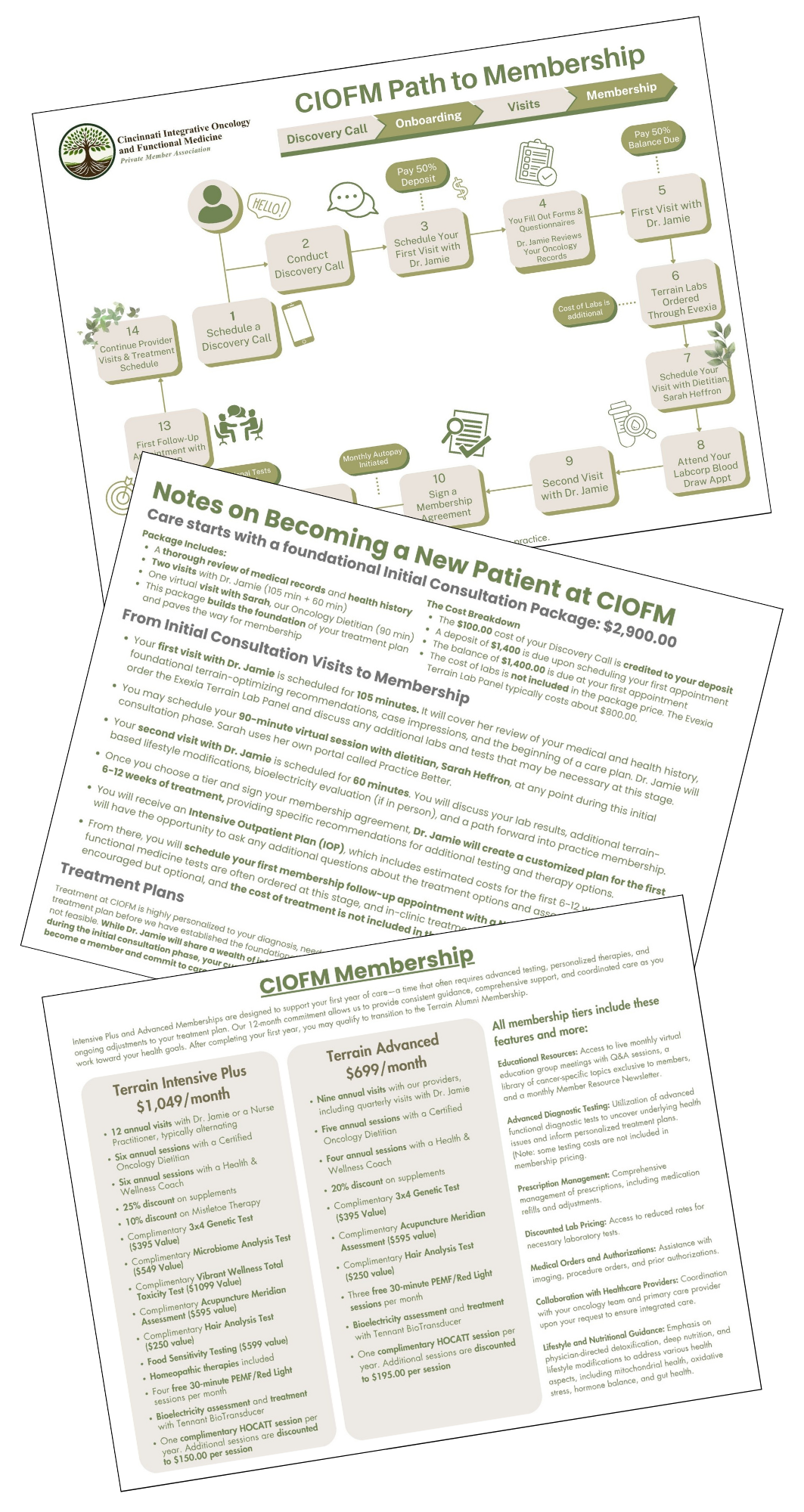 Mock up of the three page CIOFM Path to Membership Guide