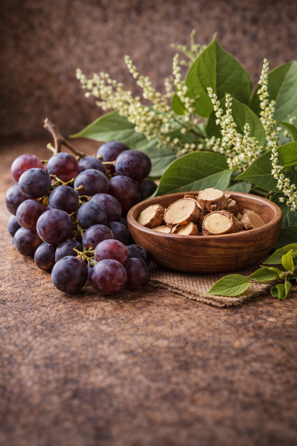 Grapes and ginger representing Resveratrol