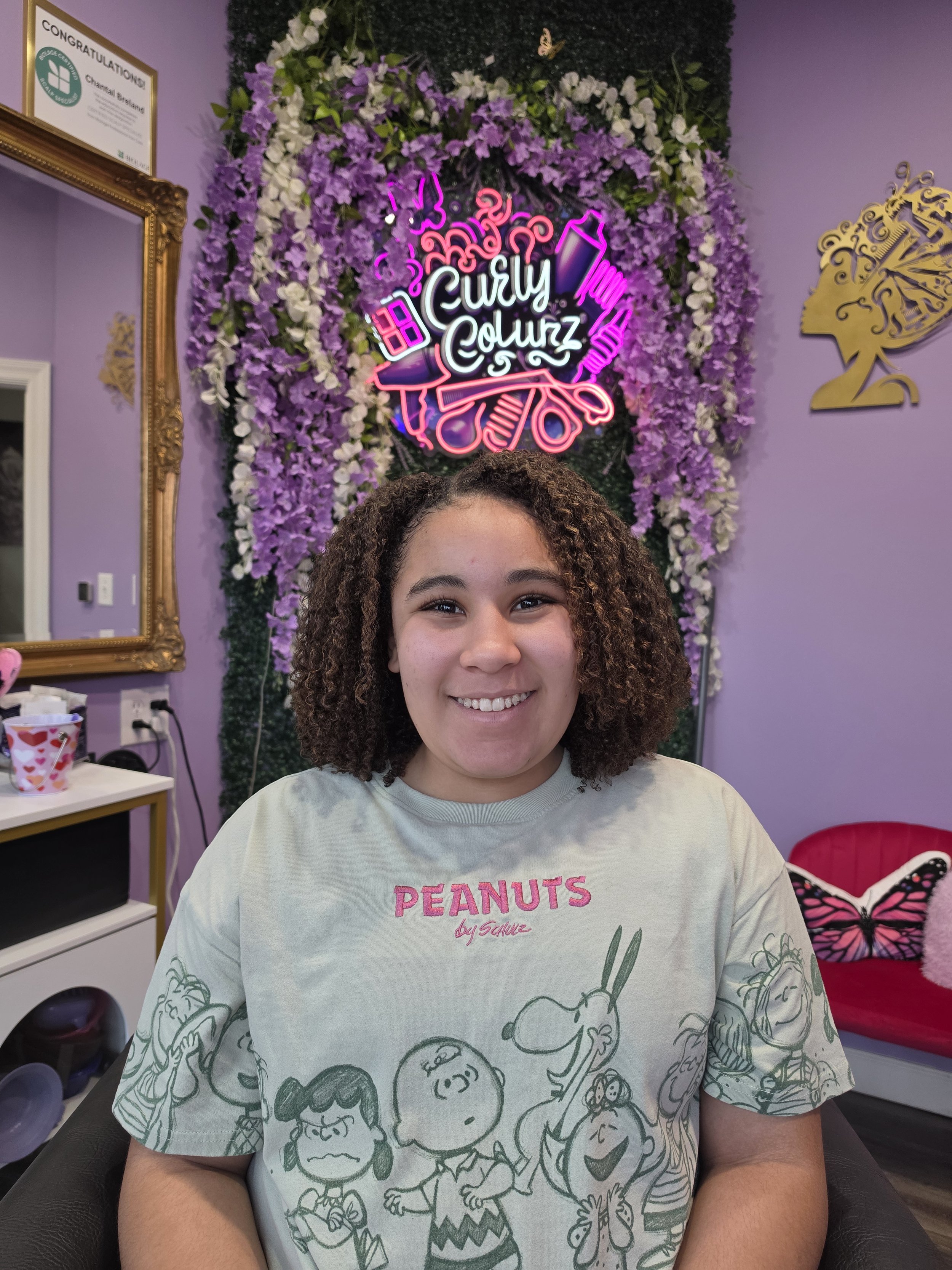 Natural ginger curls after a precision curly cut by Curly Colurz curl specialist