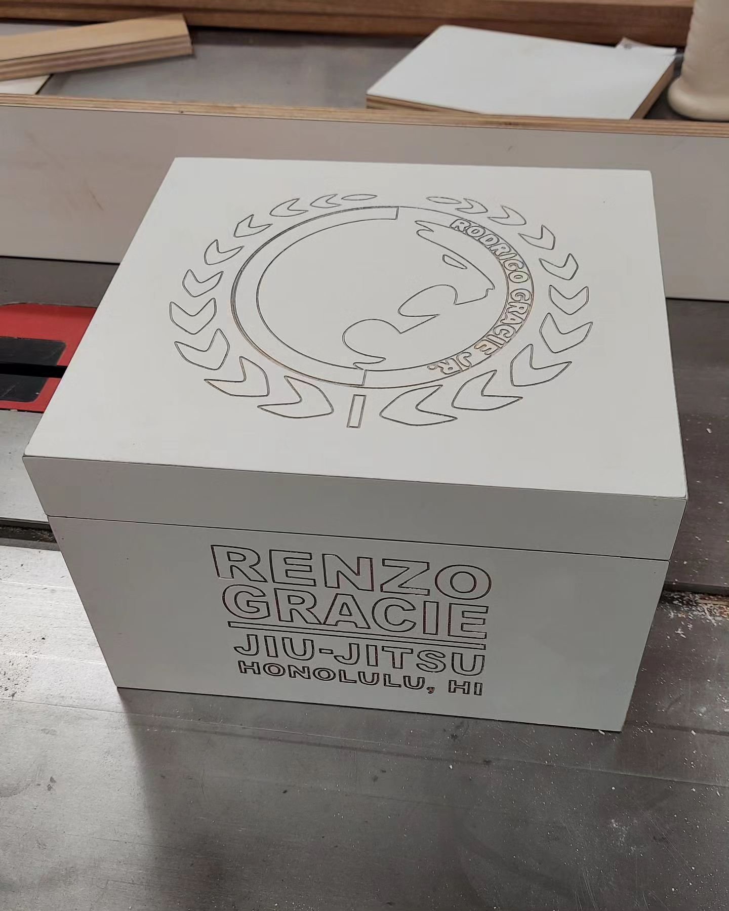 Next door Jiu-Jitsu club needed a box for attendance cards. Laminated 3/4&quot; plywood... I didn't take any other pictures... But making laminated plywood matters perfect is hard since there is no space to fake it.