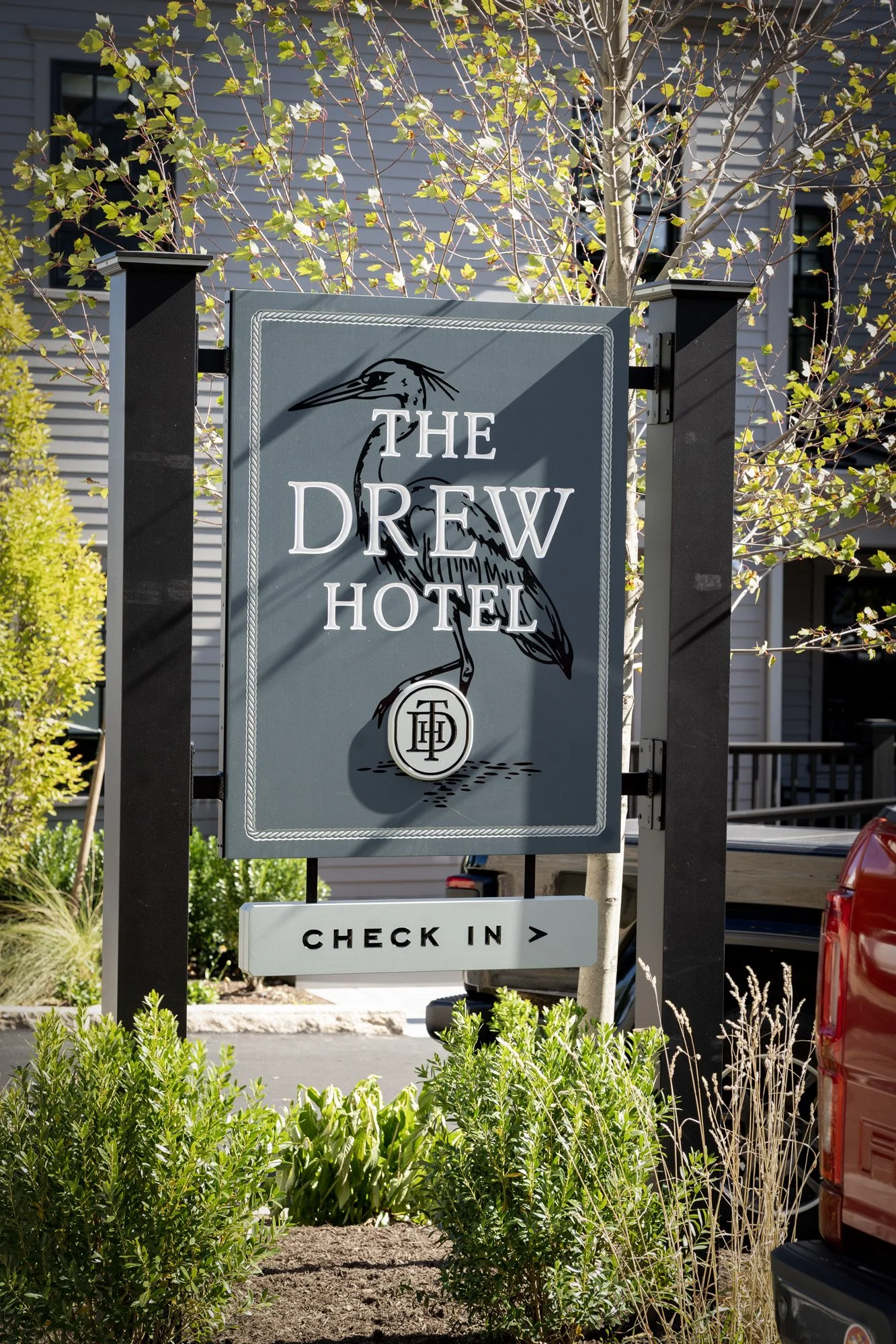 The Drew Hotel Sign Plymouth, MA