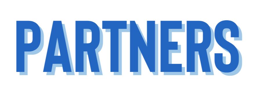 Text stating 'Official Partner' with a sun icon and the word 'PARTNERS' in large blue letters.