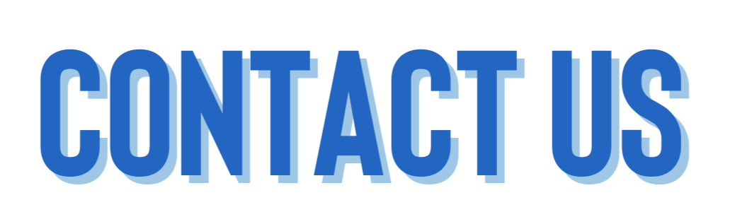 Bold blue text on a transparent background reads 'CONTACT US'.