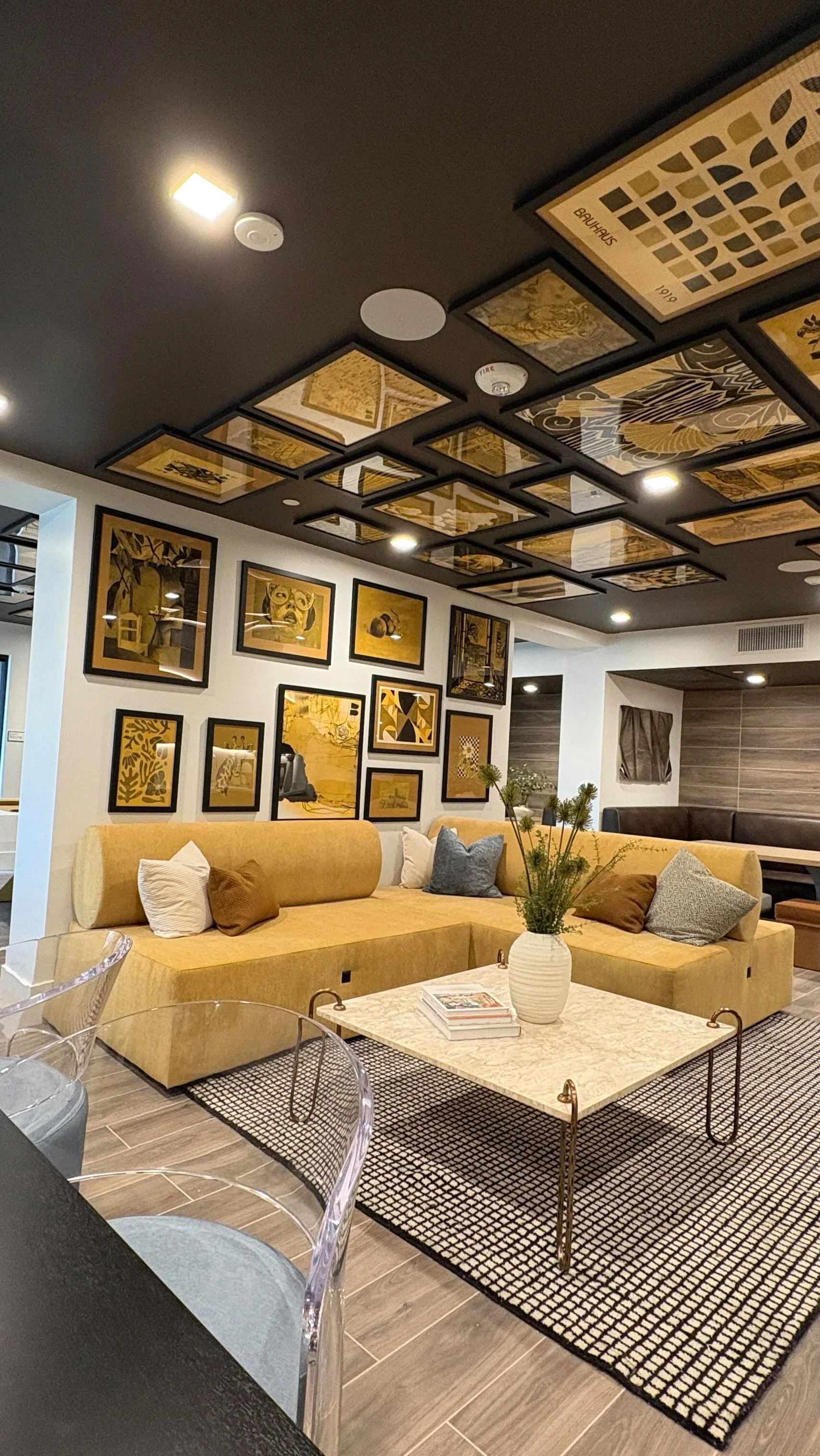 Look up!!
Ceiling art going up in our newest project @tenneynorthpark ! Watch the process as we bring this ceiling to life.