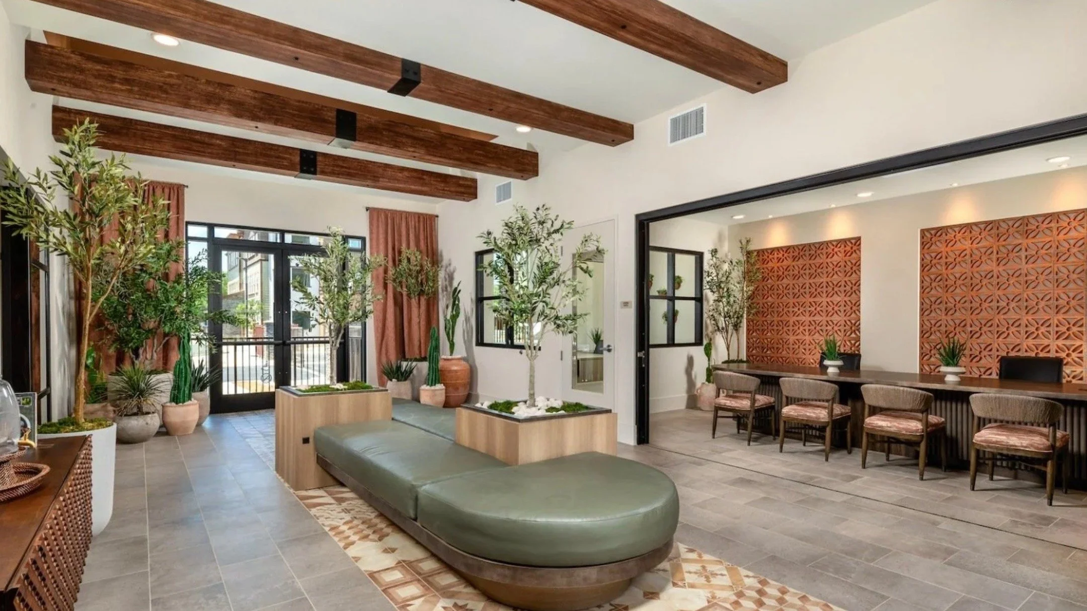 Inside Avena Apartments, where the warmth of Andalusia meets modern living. 🌞✨ From the lobby to the clubroom, we layered Spanish Mediterranean textures, sun-washed tones, and handcrafted accents to create a timeless atmosphere.