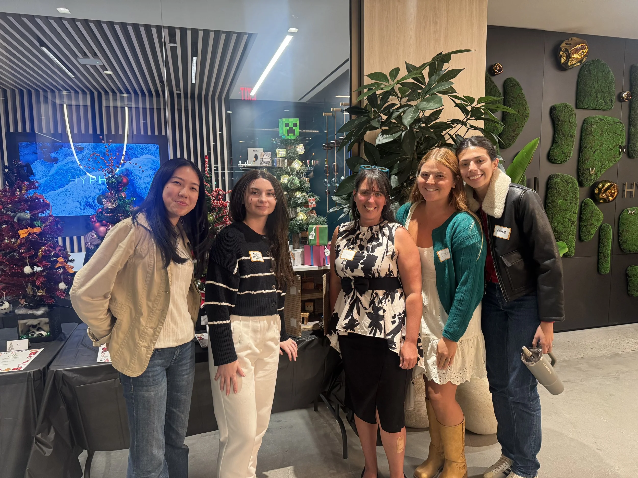 J+J Holiday Party with our Christmas tree we designed!