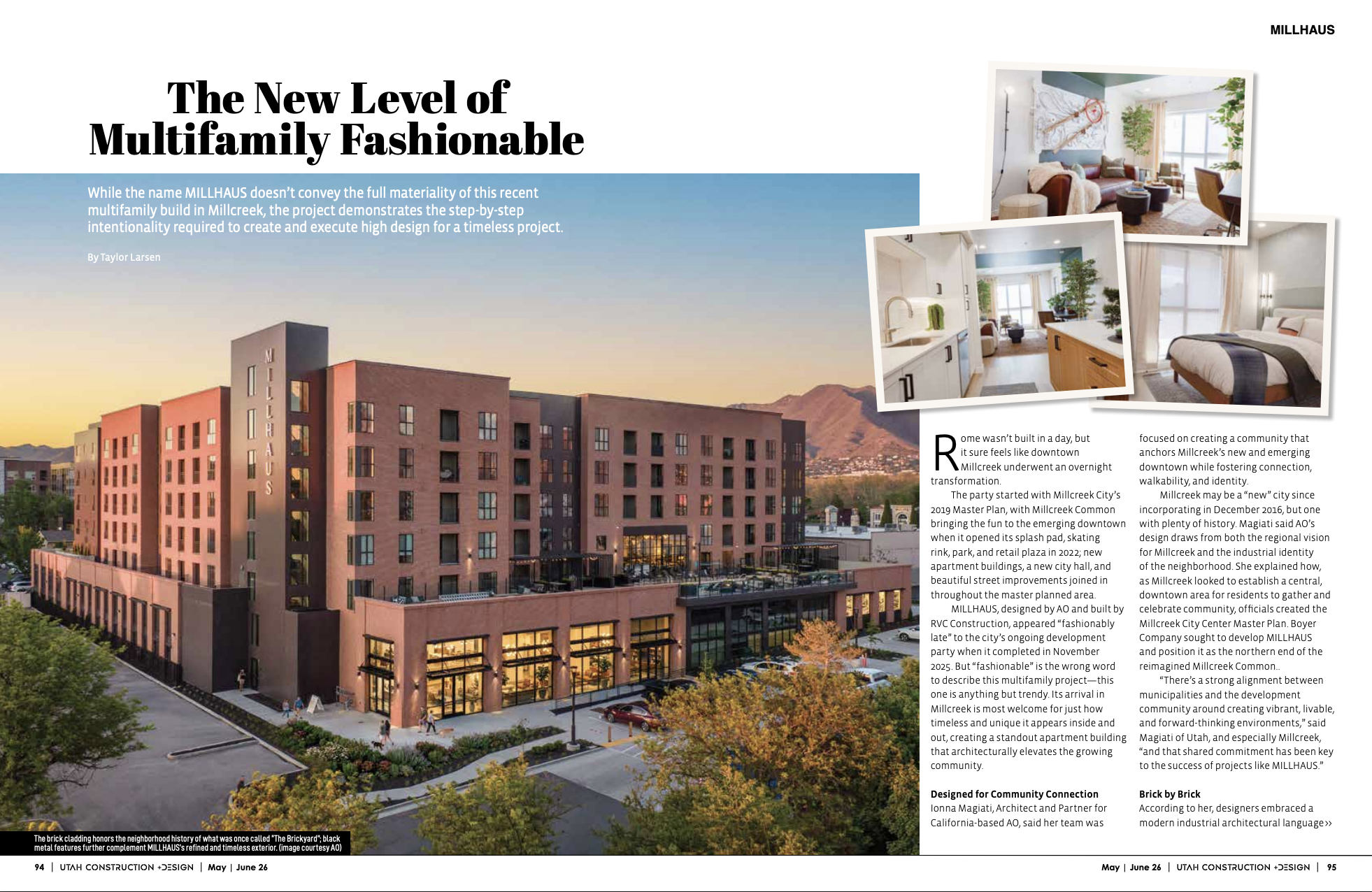 A.P.T.'s Millhaus project featured in Utah Construction + Design Magazine!