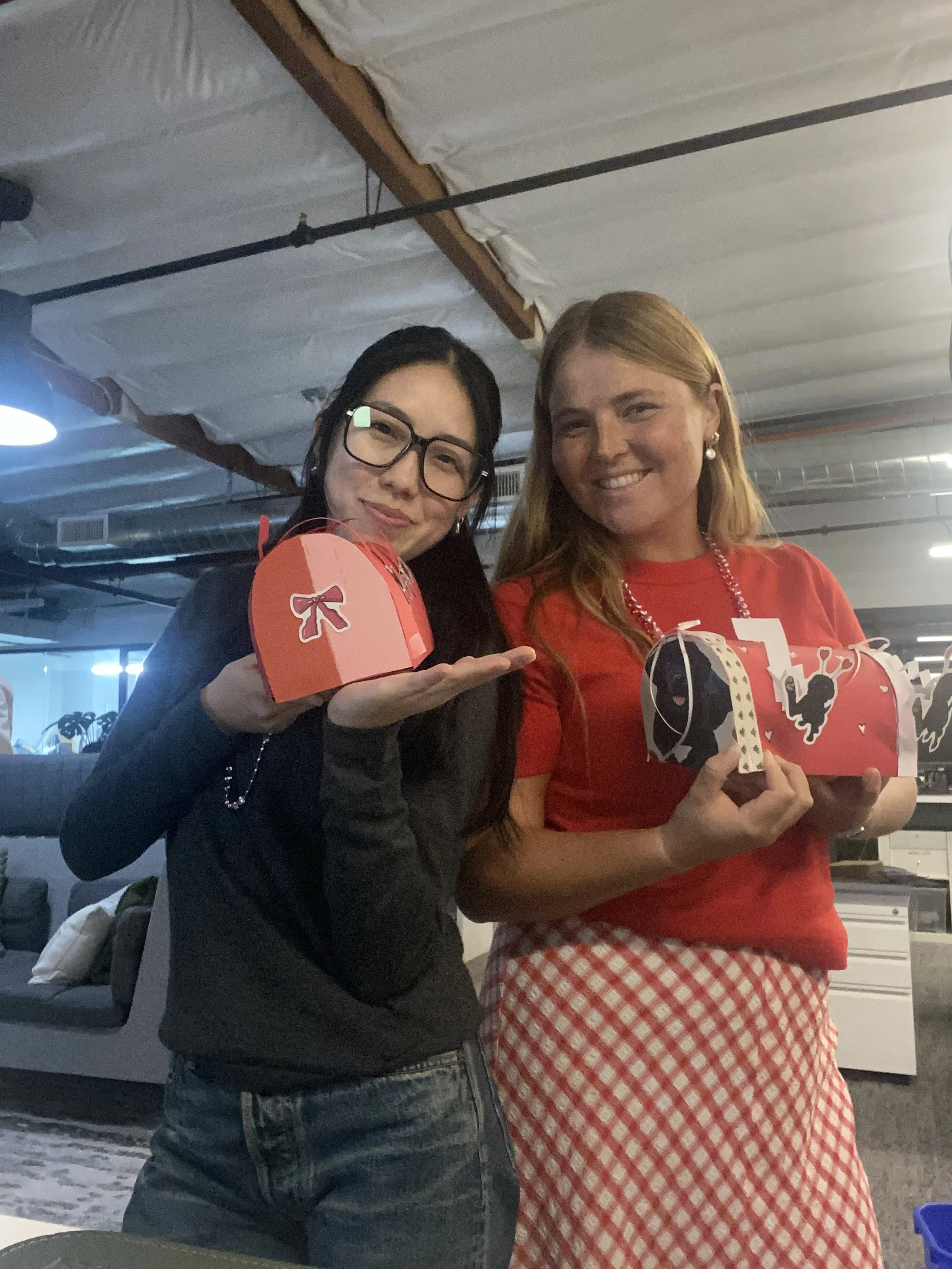 We made mailboxes for Valentines notes to celebrate with our team!