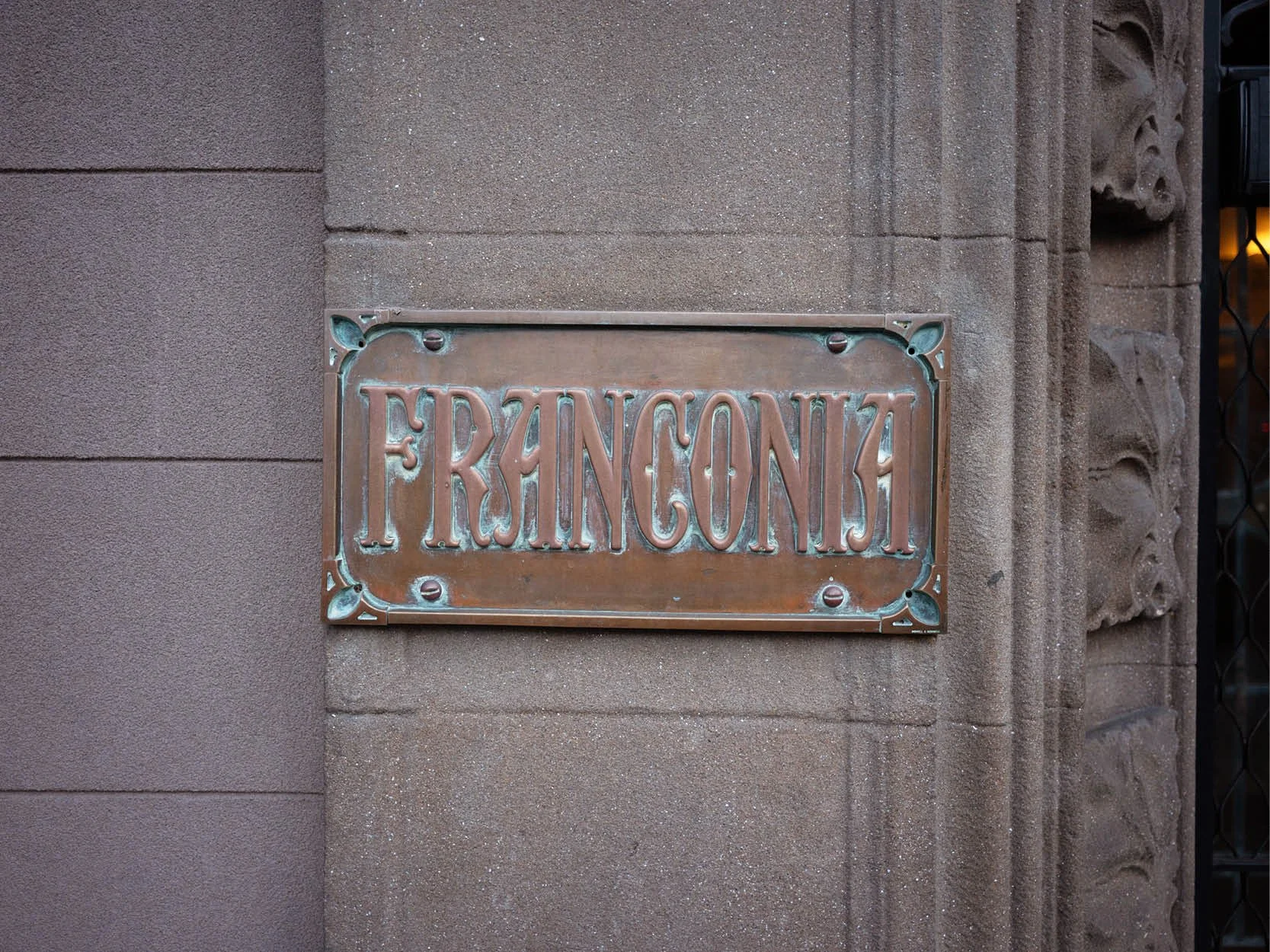Franconia nameplate, Potts Point, 2025 (Credit: John Lam-Po-Tang)