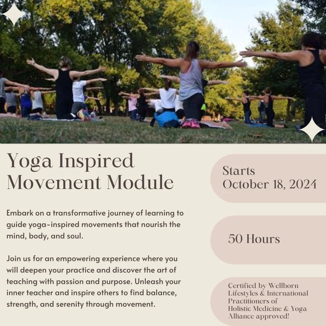 Ready to transform your yoga practice into a teaching journey that nourishes the mind, body, and soul? Join our Yoga-Inspired Movement Module and discover the art of guiding with passion and purpose. 🧘&zwj;♂️🌟🧘&zwj;♀️ 

This is your opportunity to