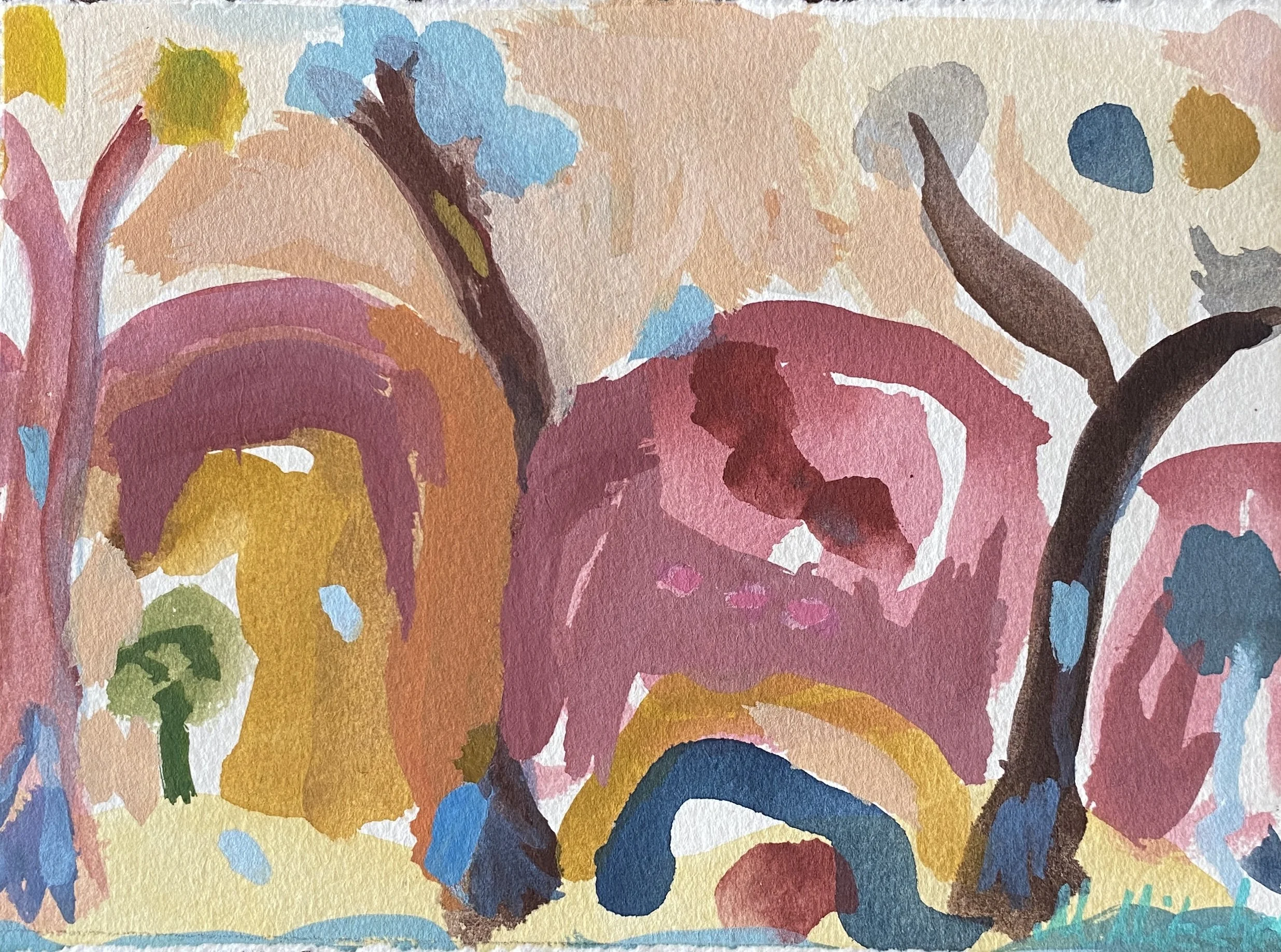 Walking Together | Watercolour on Paper | 26 x 22cm