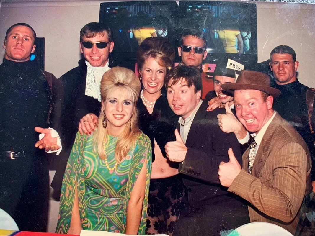 Amber Clements working with Mike Myers